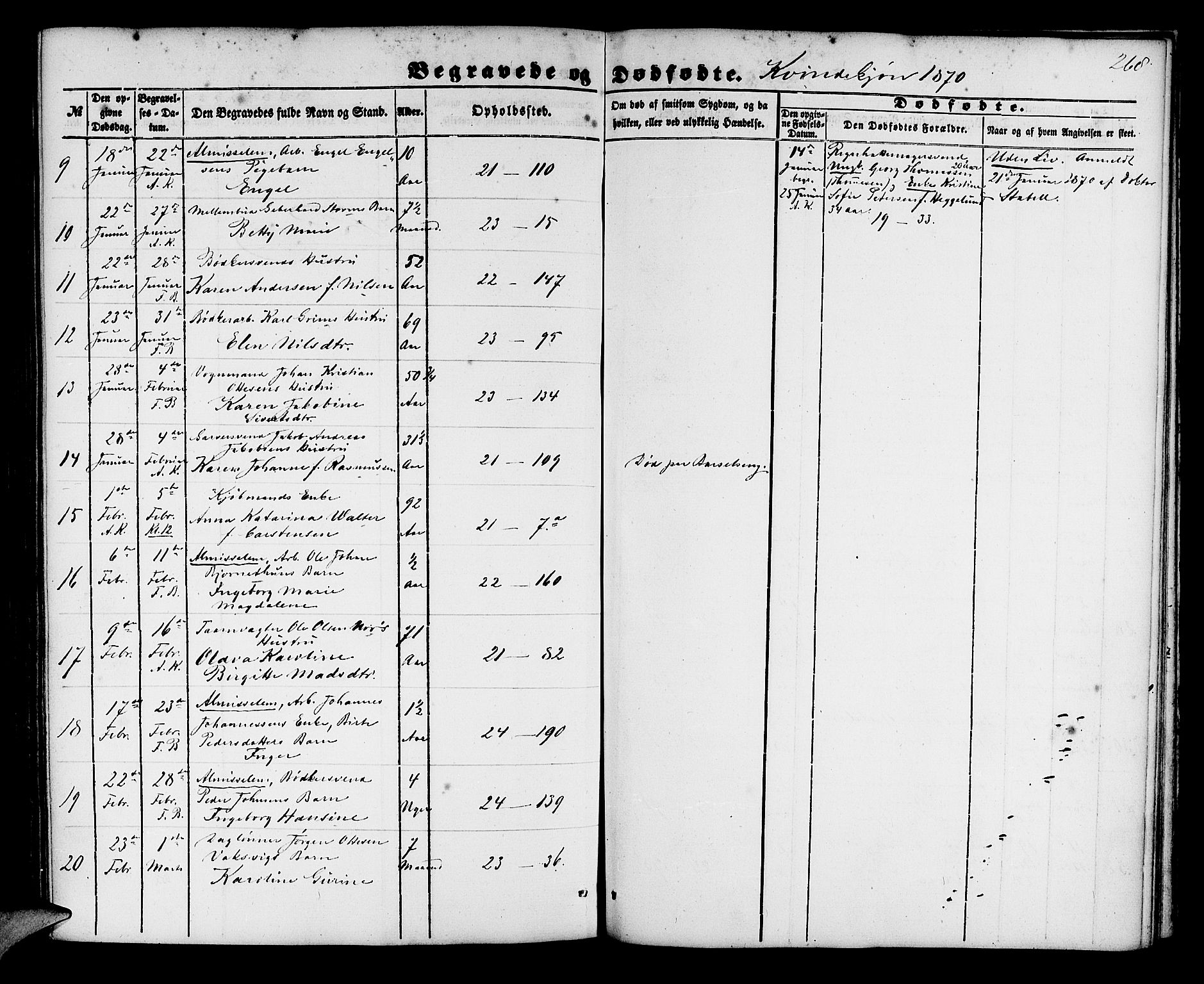 Korskirken sokneprestembete, AV/SAB-A-76101/H/Hab: Parish register (copy) no. E 2, 1851-1871, p. 268