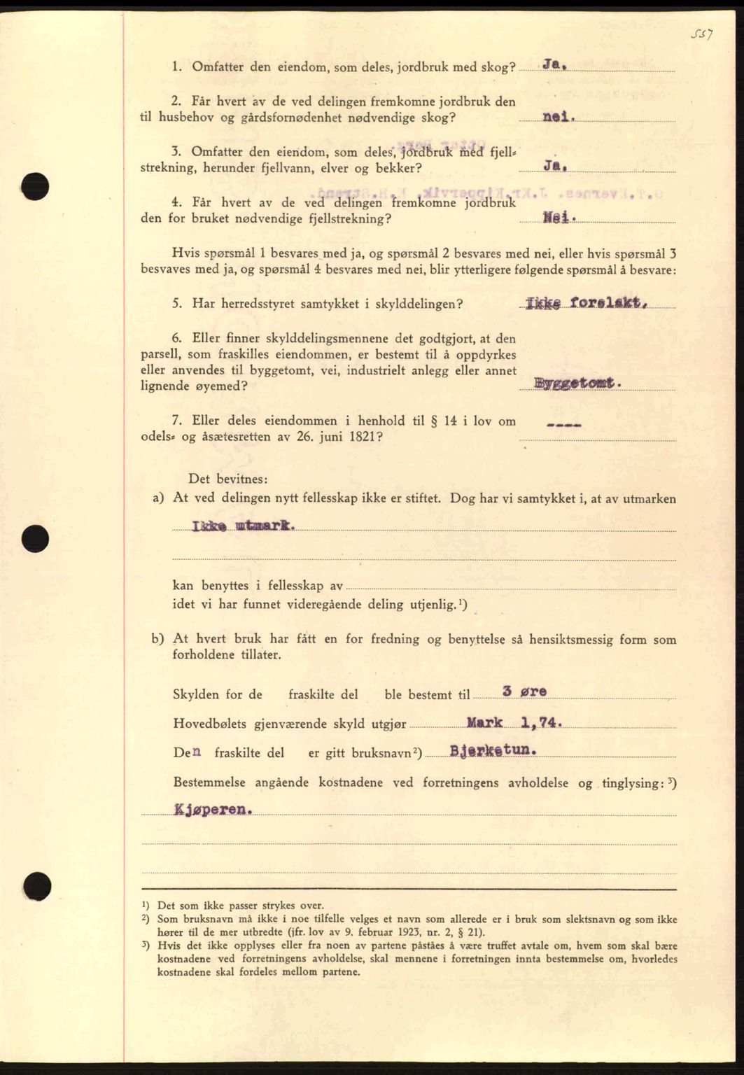 Nordmøre sorenskriveri, AV/SAT-A-4132/1/2/2Ca: Mortgage book no. A97, 1944-1944, Diary no: : 769/1944