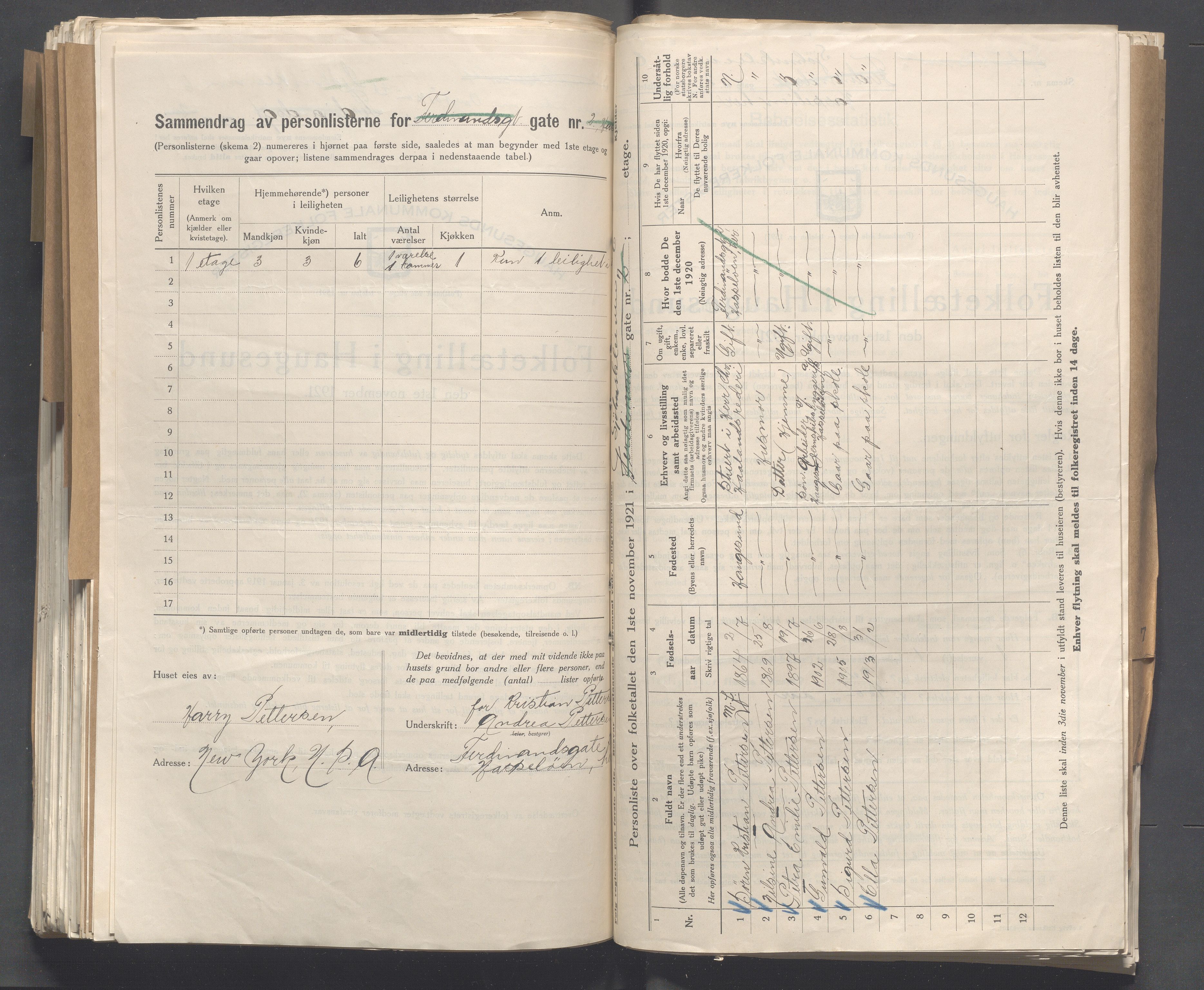 IKAR, Local census 1.11.1921 for Haugesund, 1921, p. 6557