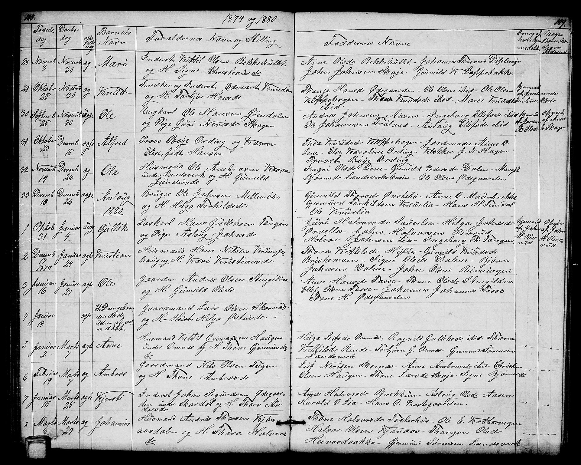 Hjartdal kirkebøker, SAKO/A-270/G/Gb/L0002: Parish register (copy) no. II 2, 1854-1884, p. 108-109