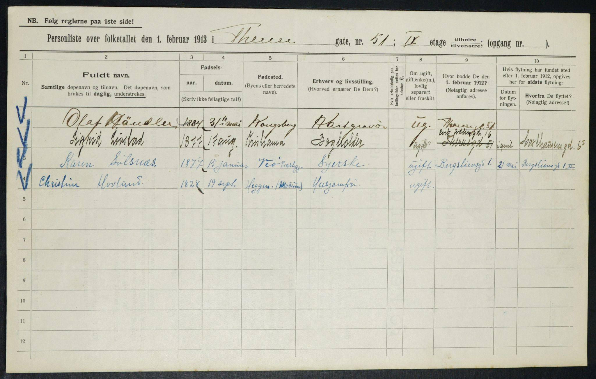 OBA, Municipal Census 1913 for Kristiania, 1913, p. 108850