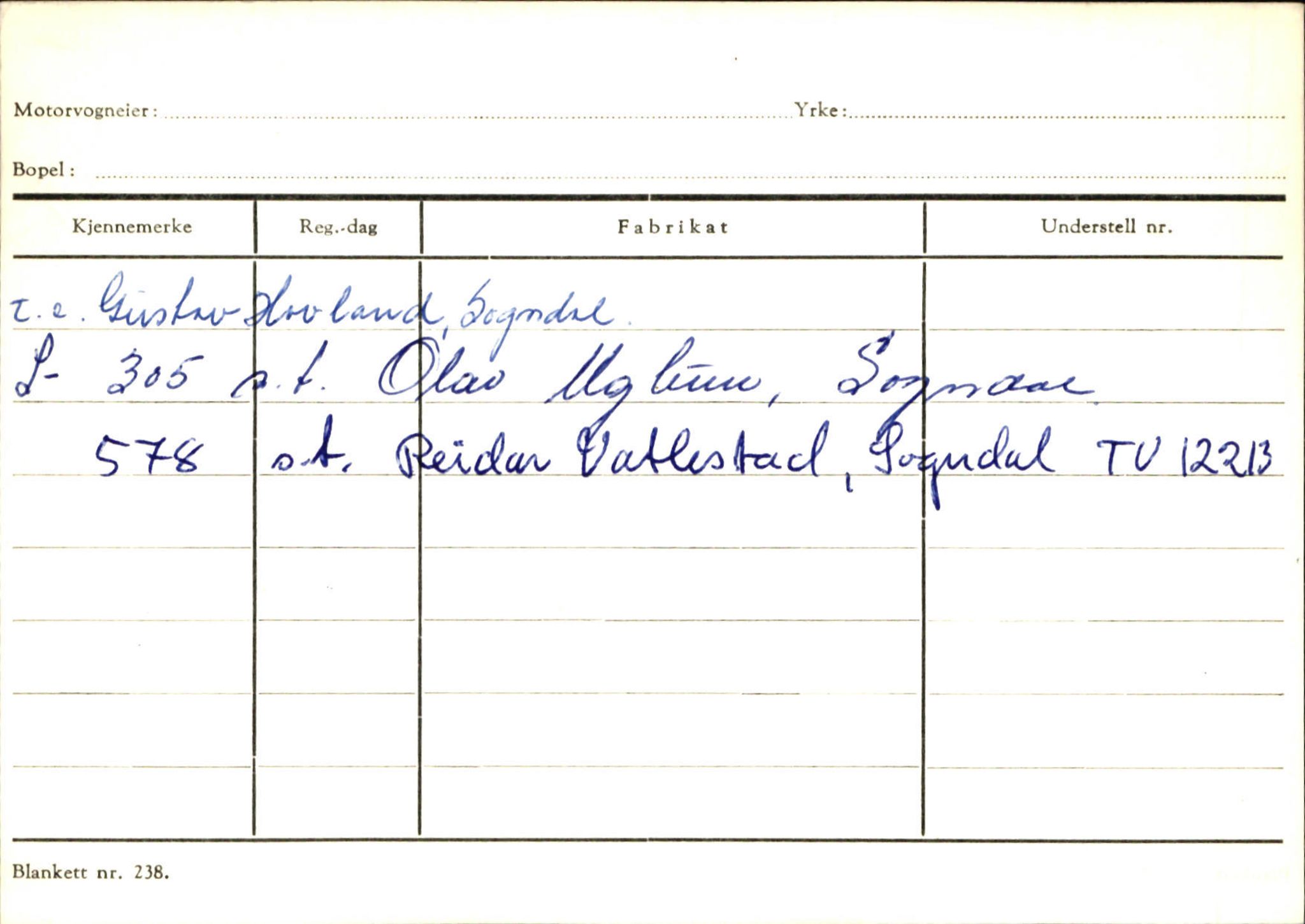 Statens vegvesen, Sogn og Fjordane vegkontor, AV/SAB-A-5301/4/F/L0125: Eigarregister Sogndal V-Å. Aurland A-Å. Fjaler A-N, 1945-1975, p. 330