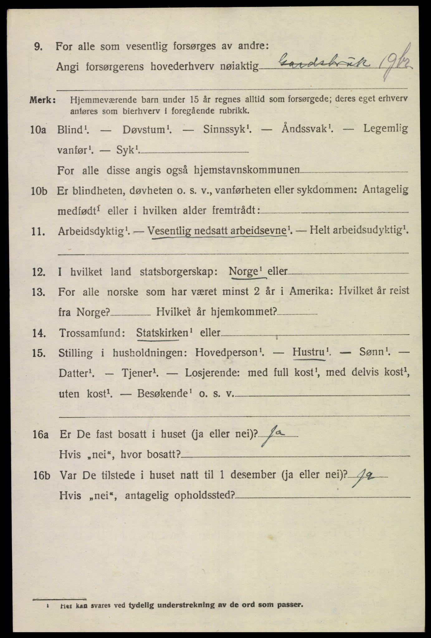 SAK, 1920 census for Nes (V-A), 1920, p. 3761