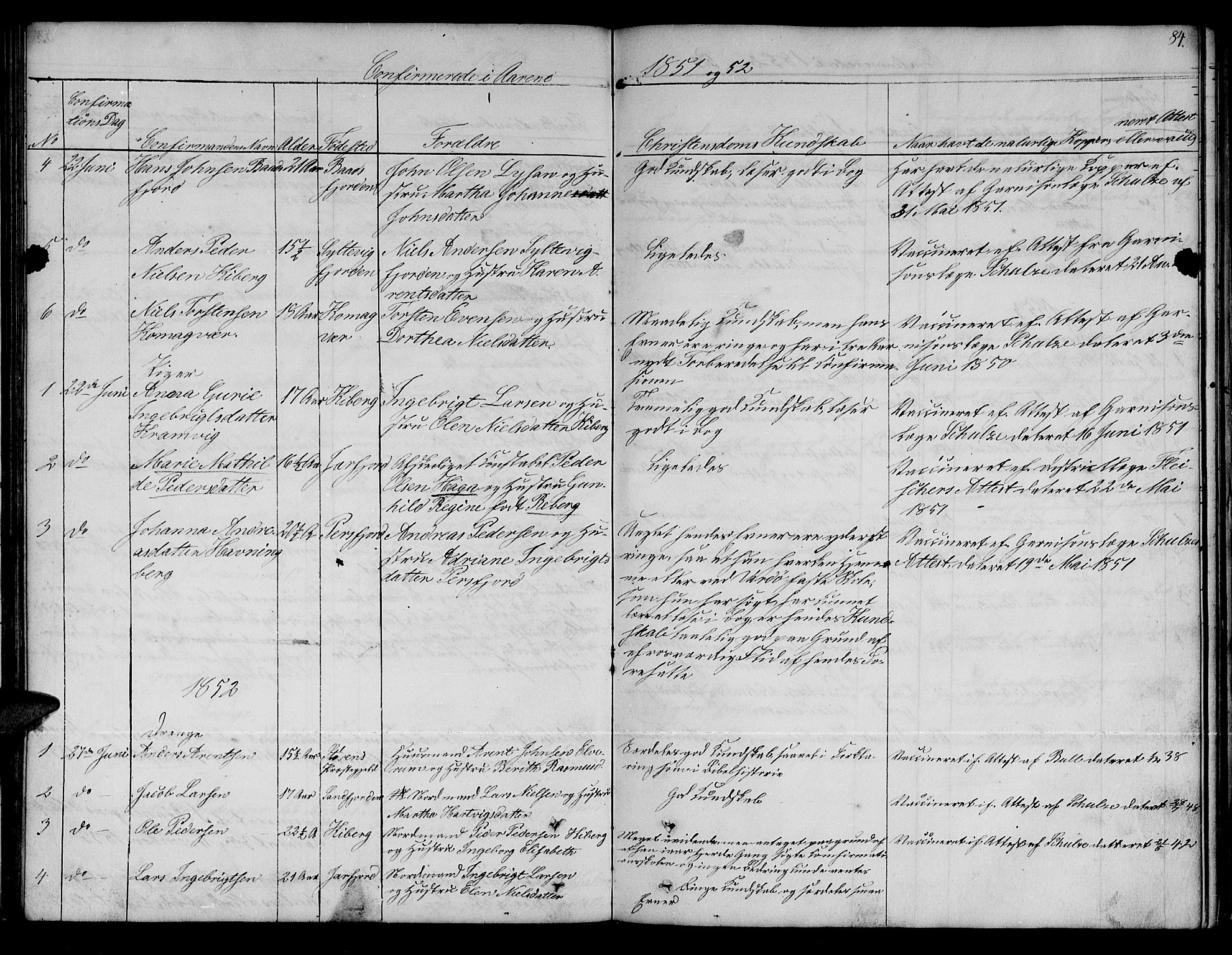 Vardø sokneprestkontor, SATØ/S-1332/H/Hb/L0001klokker: Parish register (copy) no. 1, 1844-1861, p. 84