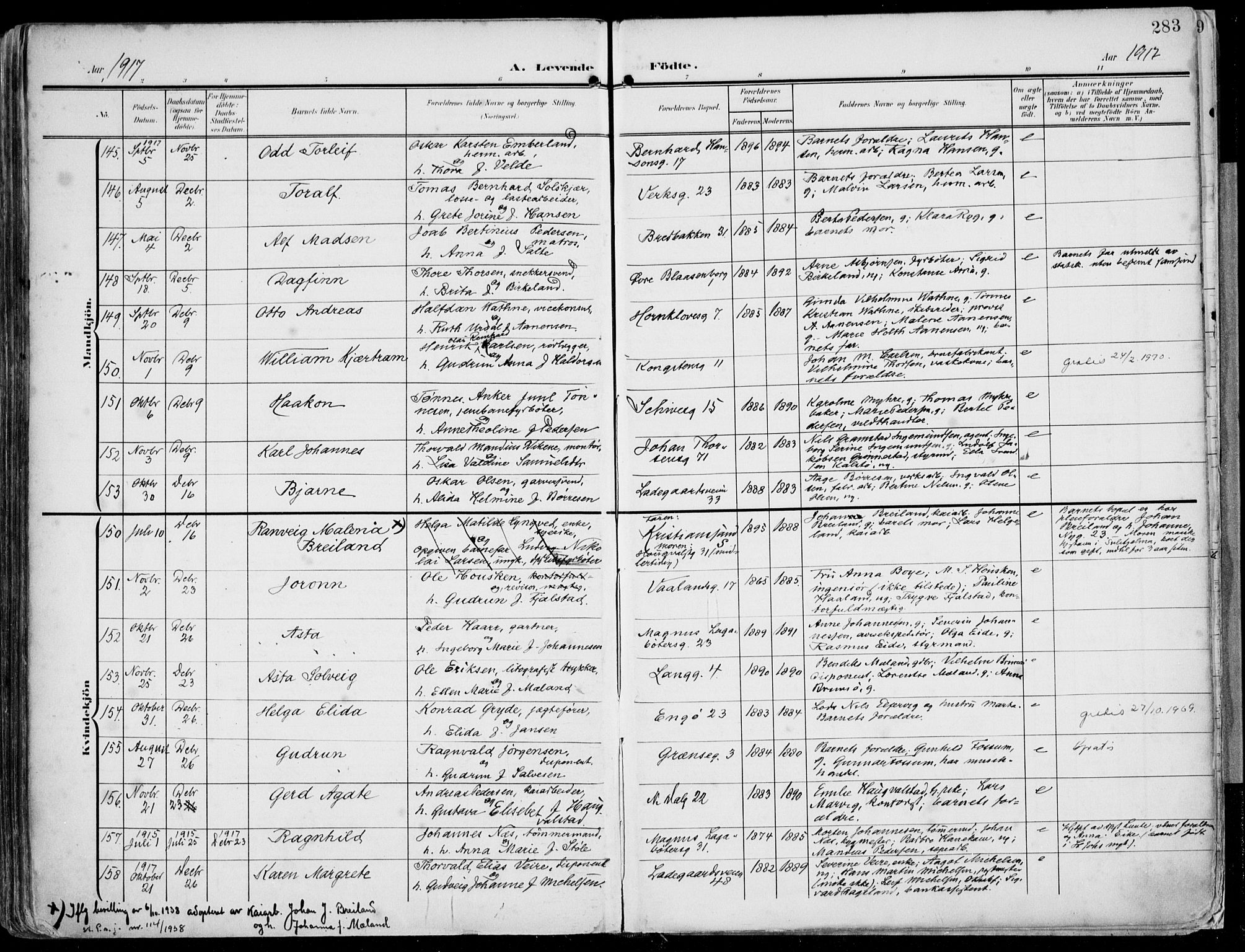 St. Petri sokneprestkontor, AV/SAST-A-101813/002/A/L0005: Parish register (official) no. A 23, 1902-1918, p. 283