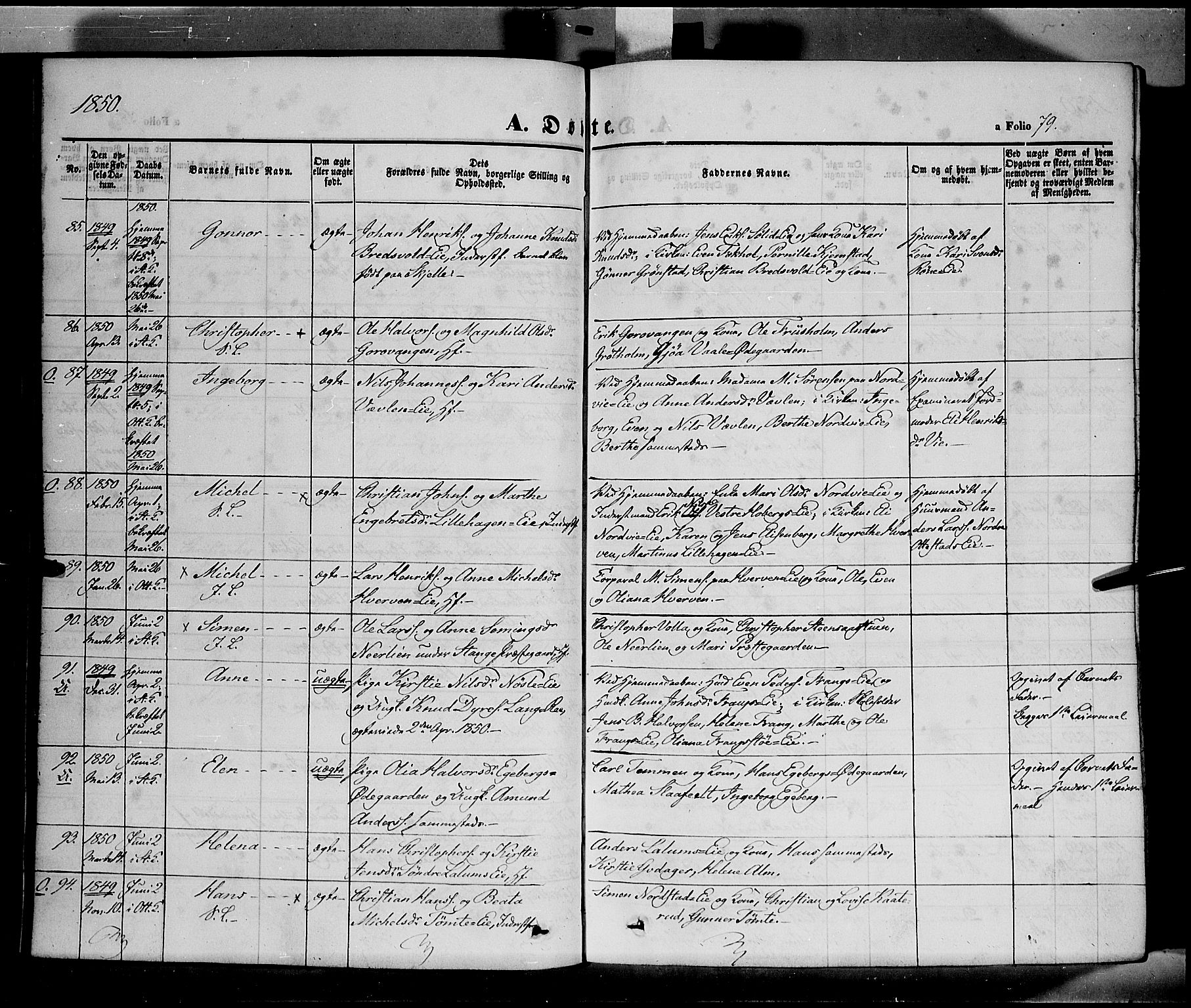 Stange prestekontor, AV/SAH-PREST-002/K/L0011: Parish register (official) no. 11, 1846-1852, p. 79