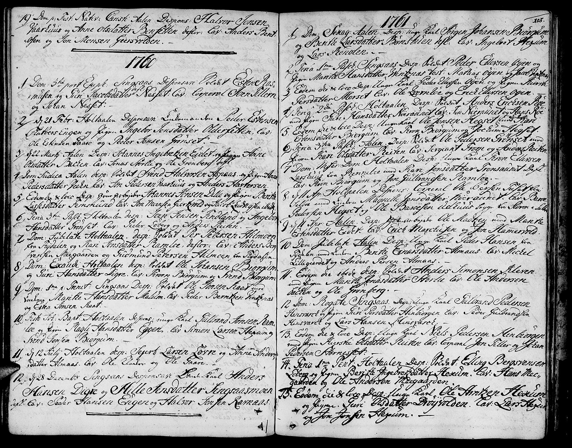 Ministerialprotokoller, klokkerbøker og fødselsregistre - Sør-Trøndelag, SAT/A-1456/685/L0952: Parish register (official) no. 685A01, 1745-1804, p. 105