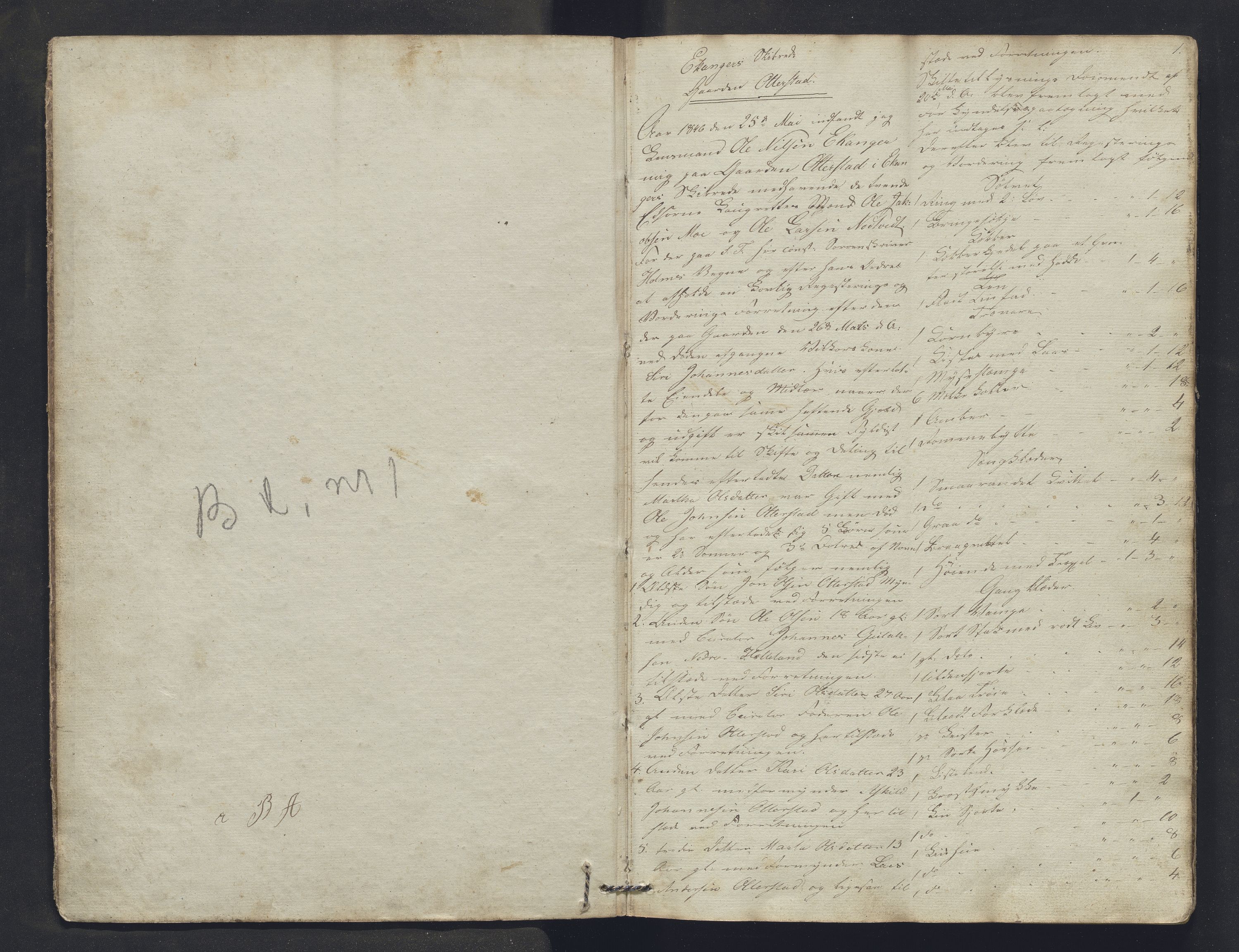 Nordhordland sorenskrivar, AV/SAB-A-2901/1/H/Hb/L0005: Registreringsprotokollar, 1846-1850, p. 1