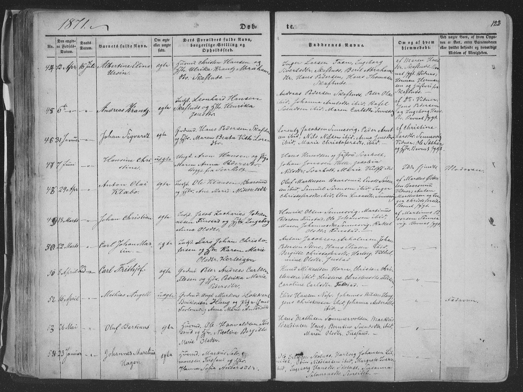Ministerialprotokoller, klokkerbøker og fødselsregistre - Nordland, SAT/A-1459/881/L1165: Parish register (copy) no. 881C02, 1854-1876, p. 122