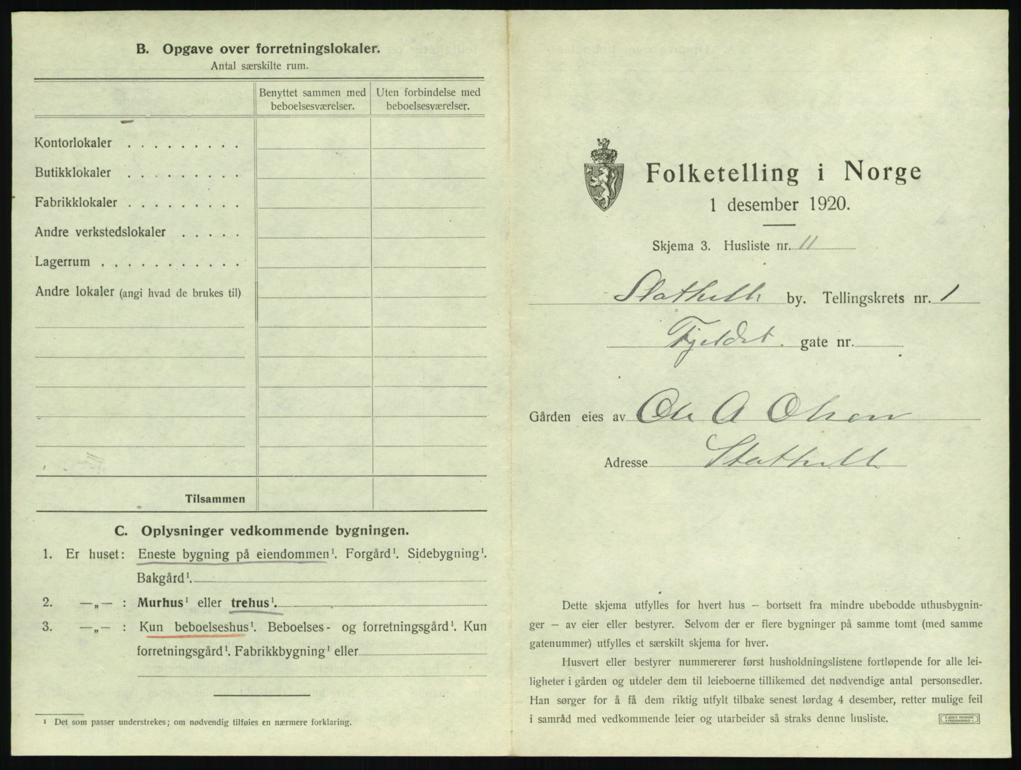 SAKO, 1920 census for Stathelle, 1920, p. 33