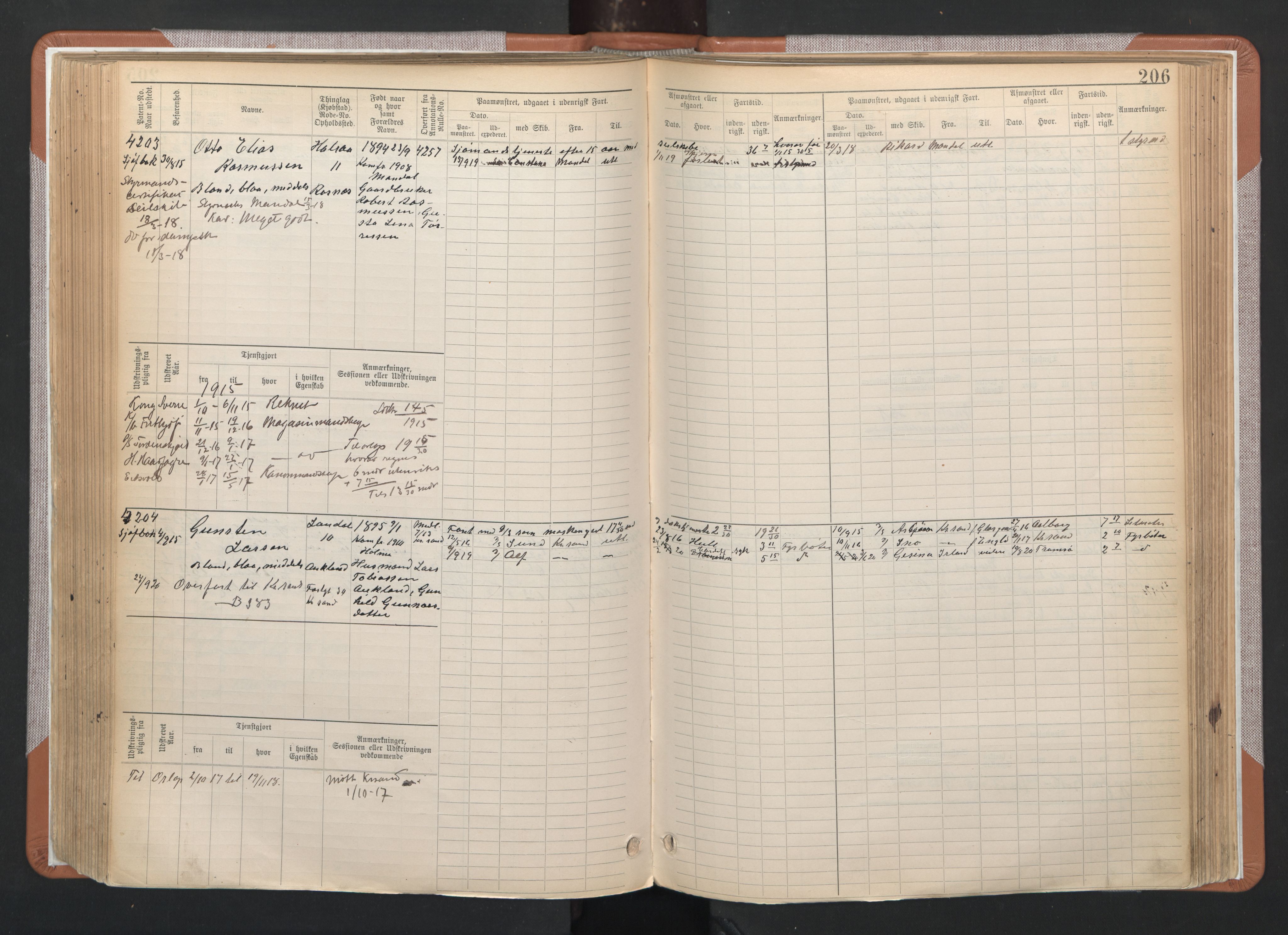 Mandal mønstringskrets, AV/SAK-2031-0016/F/Fb/L0006: Hovedrulle nr 3795-4559, L-11, 1895-1948, p. 209