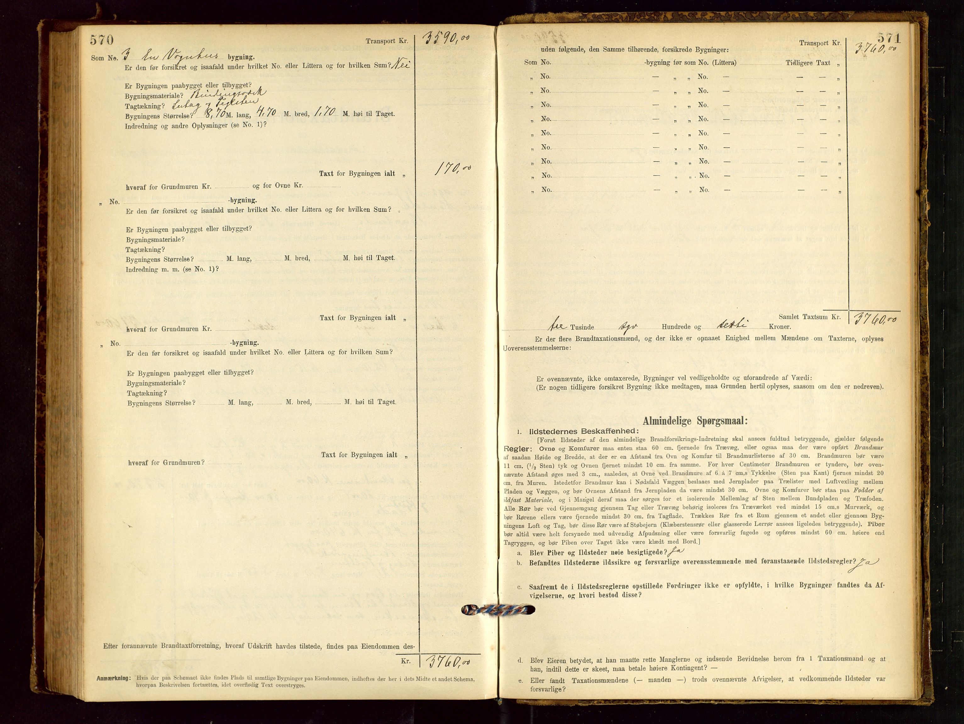 Håland lensmannskontor, AV/SAST-A-100100/Gob/L0001: Branntakstprotokoll - skjematakst. Register i boken., 1894-1902, p. 570-571