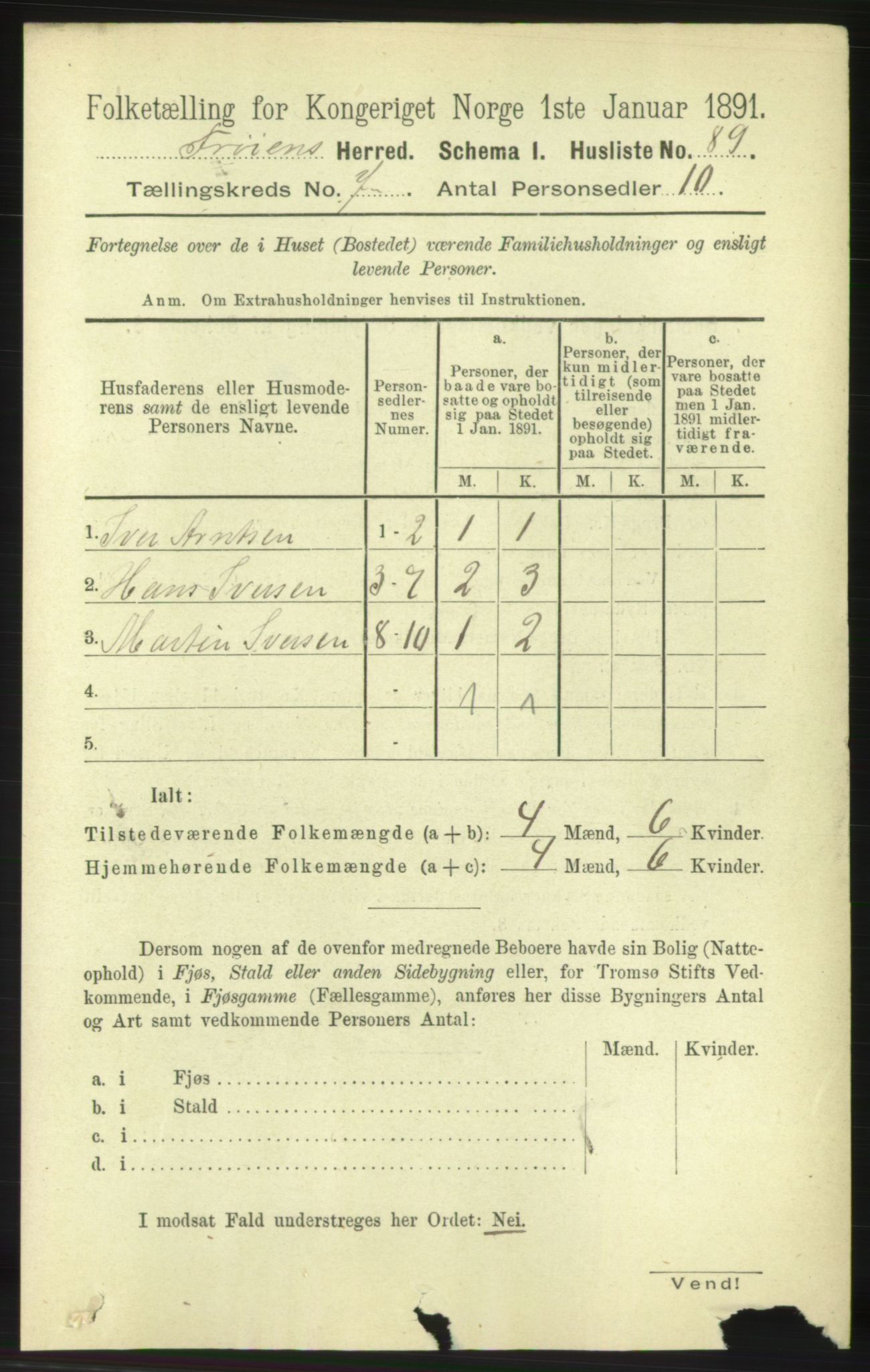 RA, 1891 census for 1619 Frøya, 1891, p. 5010