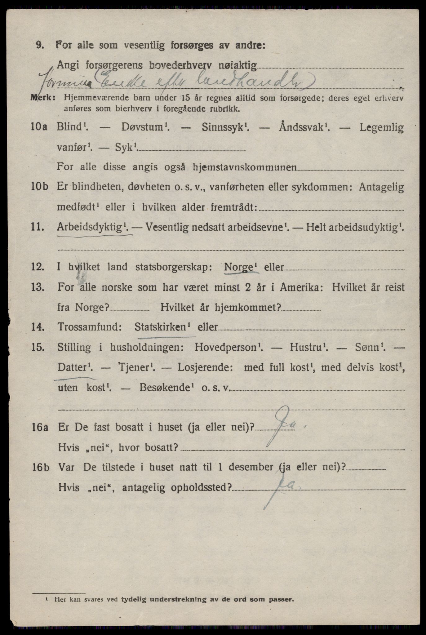 SAST, 1920 census for Sauda, 1920, p. 1733