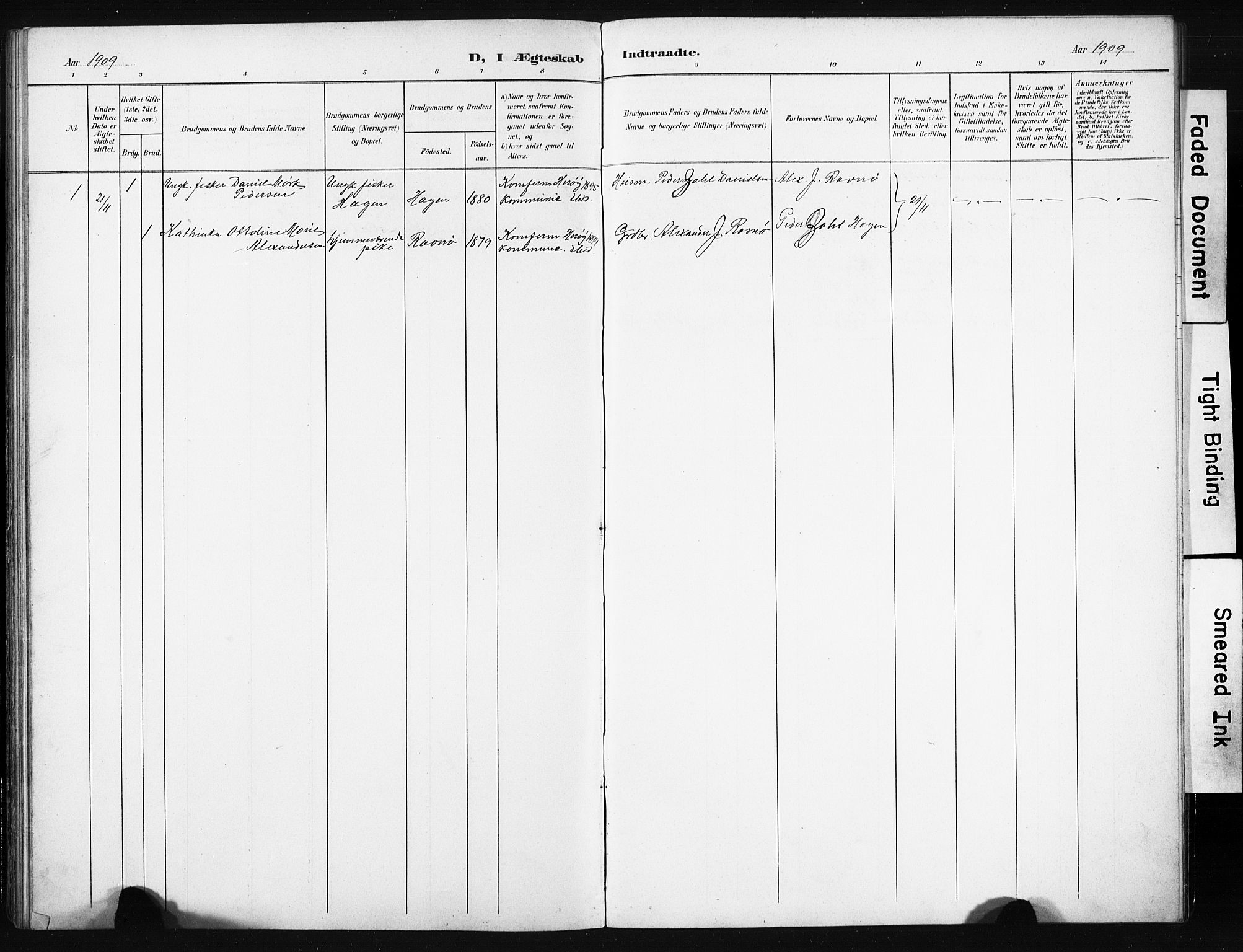 Ministerialprotokoller, klokkerbøker og fødselsregistre - Nordland, AV/SAT-A-1459/836/L0538: Parish register (copy) no. 836C02, 1901-1917