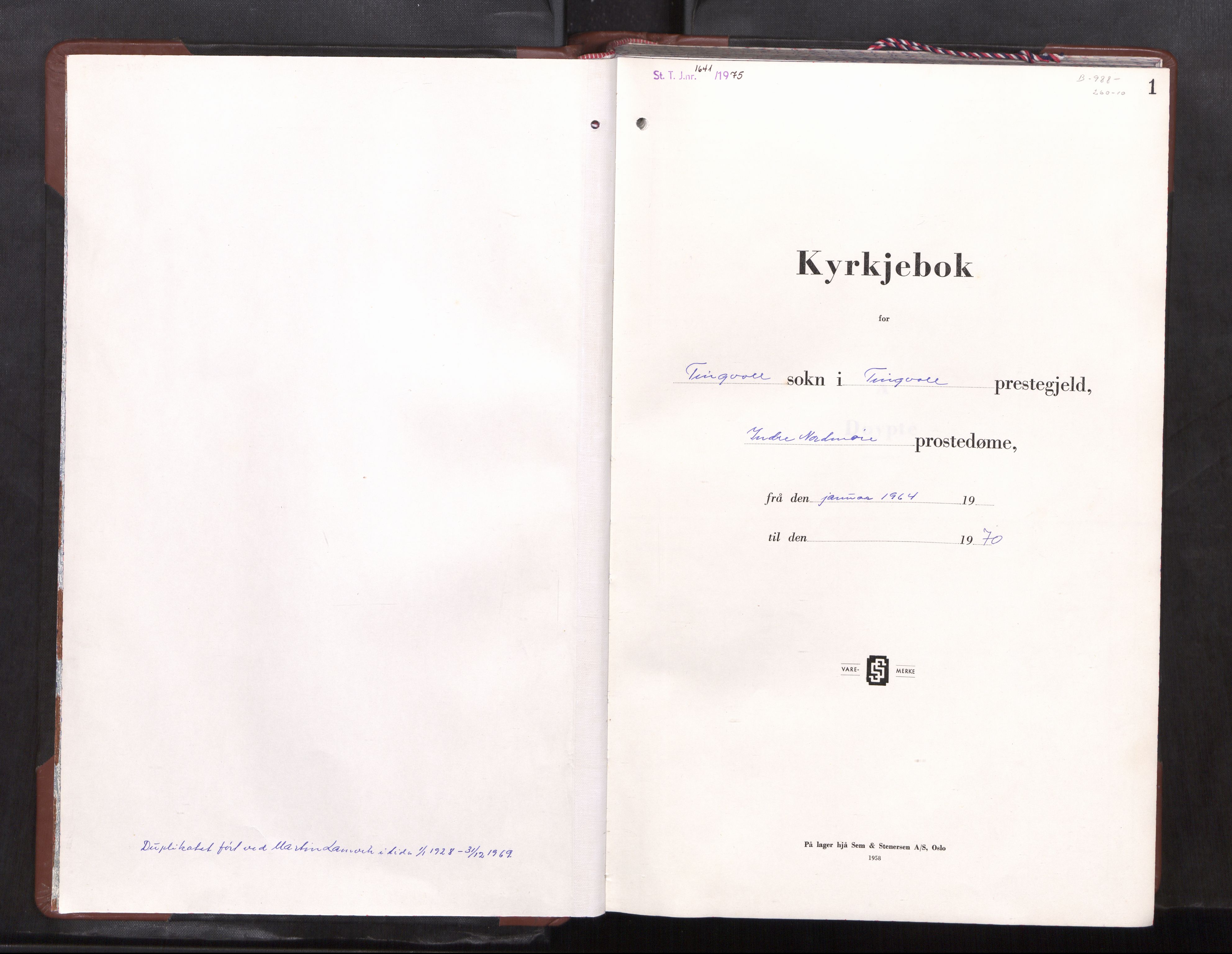 Ministerialprotokoller, klokkerbøker og fødselsregistre - Møre og Romsdal, SAT/A-1454/586/L0998: Parish register (copy) no. 586---, 1961-1970, p. 1