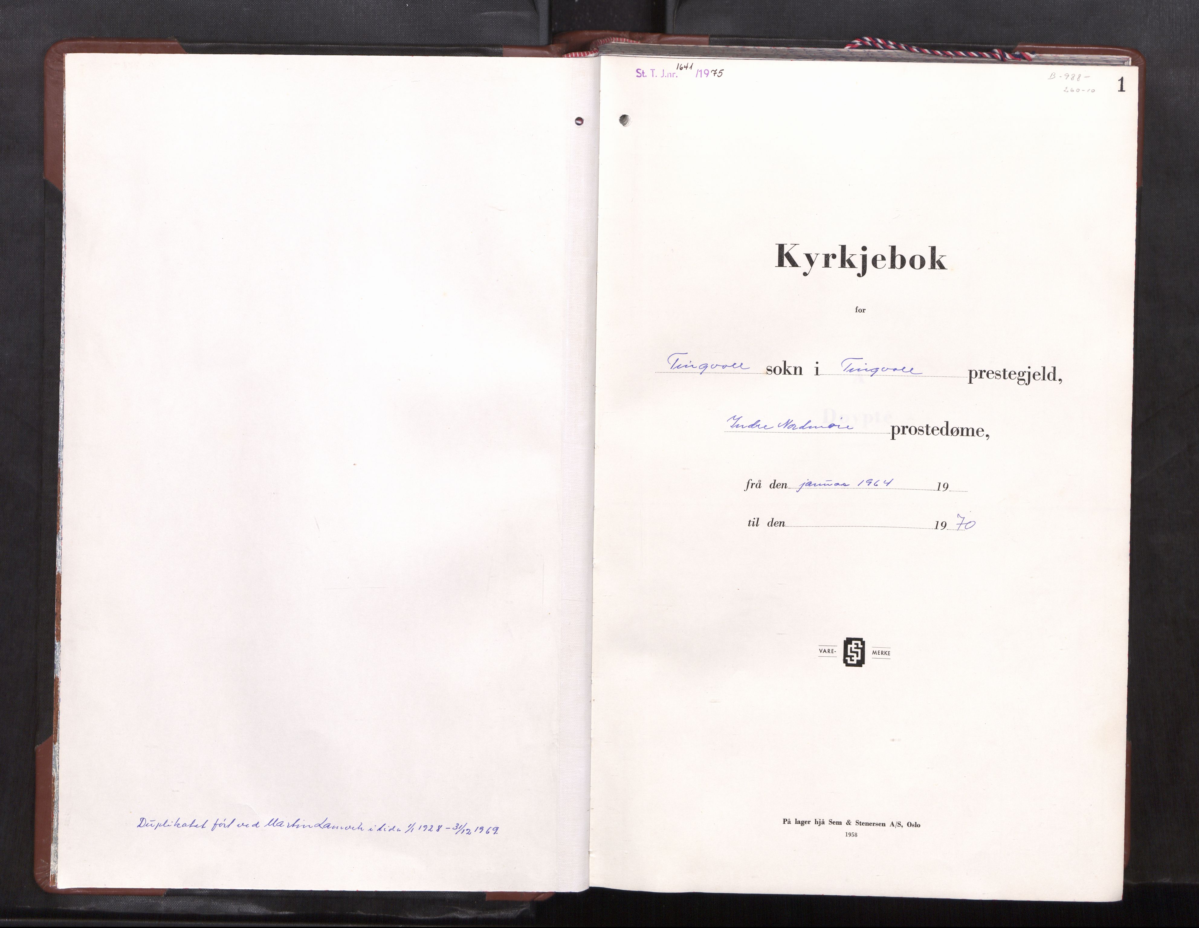 Ministerialprotokoller, klokkerbøker og fødselsregistre - Møre og Romsdal, AV/SAT-A-1454/586/L0998: Parish register (copy) no. 586---, 1961-1970, p. 1