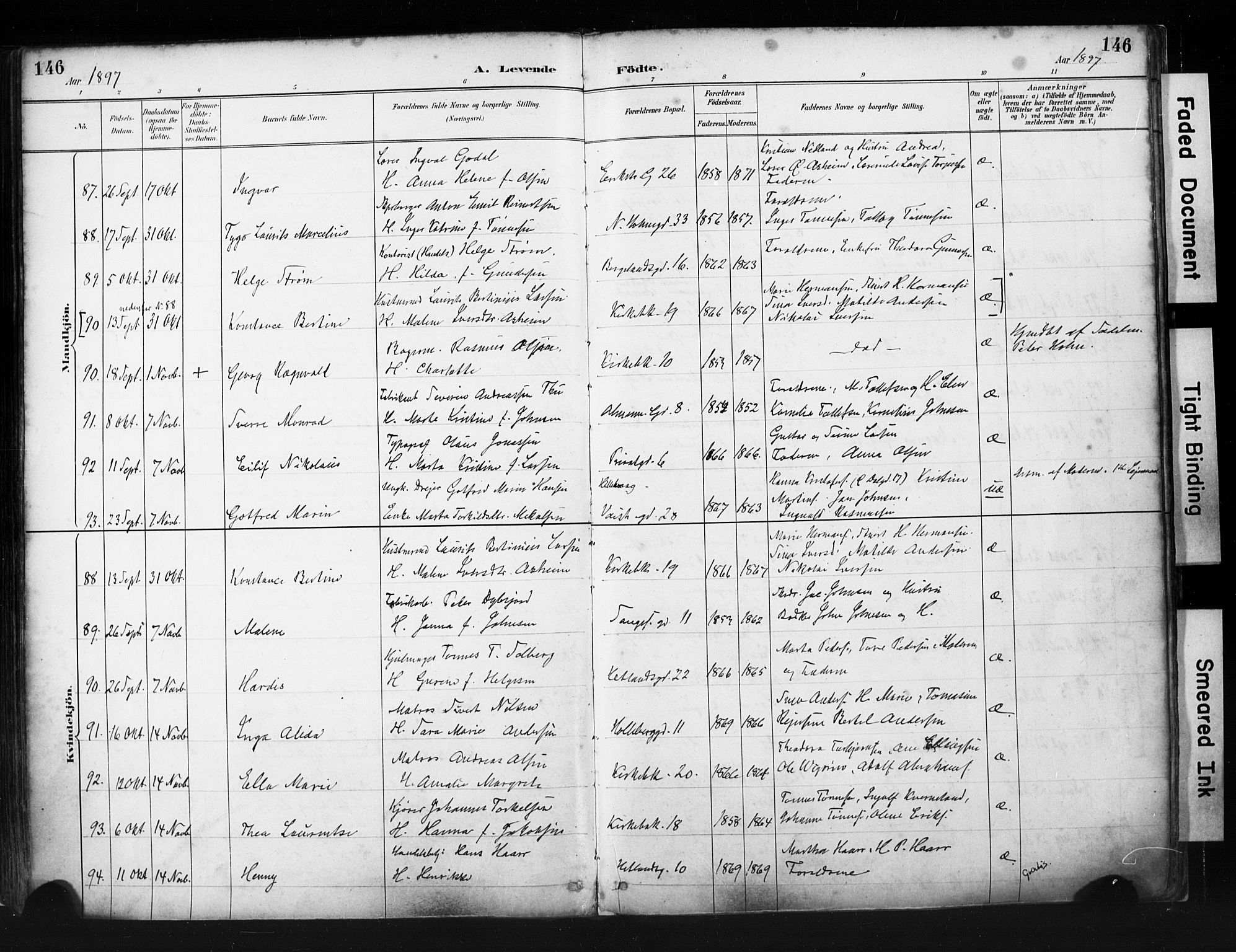 St. Petri sokneprestkontor, AV/SAST-A-101813/001/30/30BA/L0019: Parish register (official) no. A 20, 1888-1901, p. 146