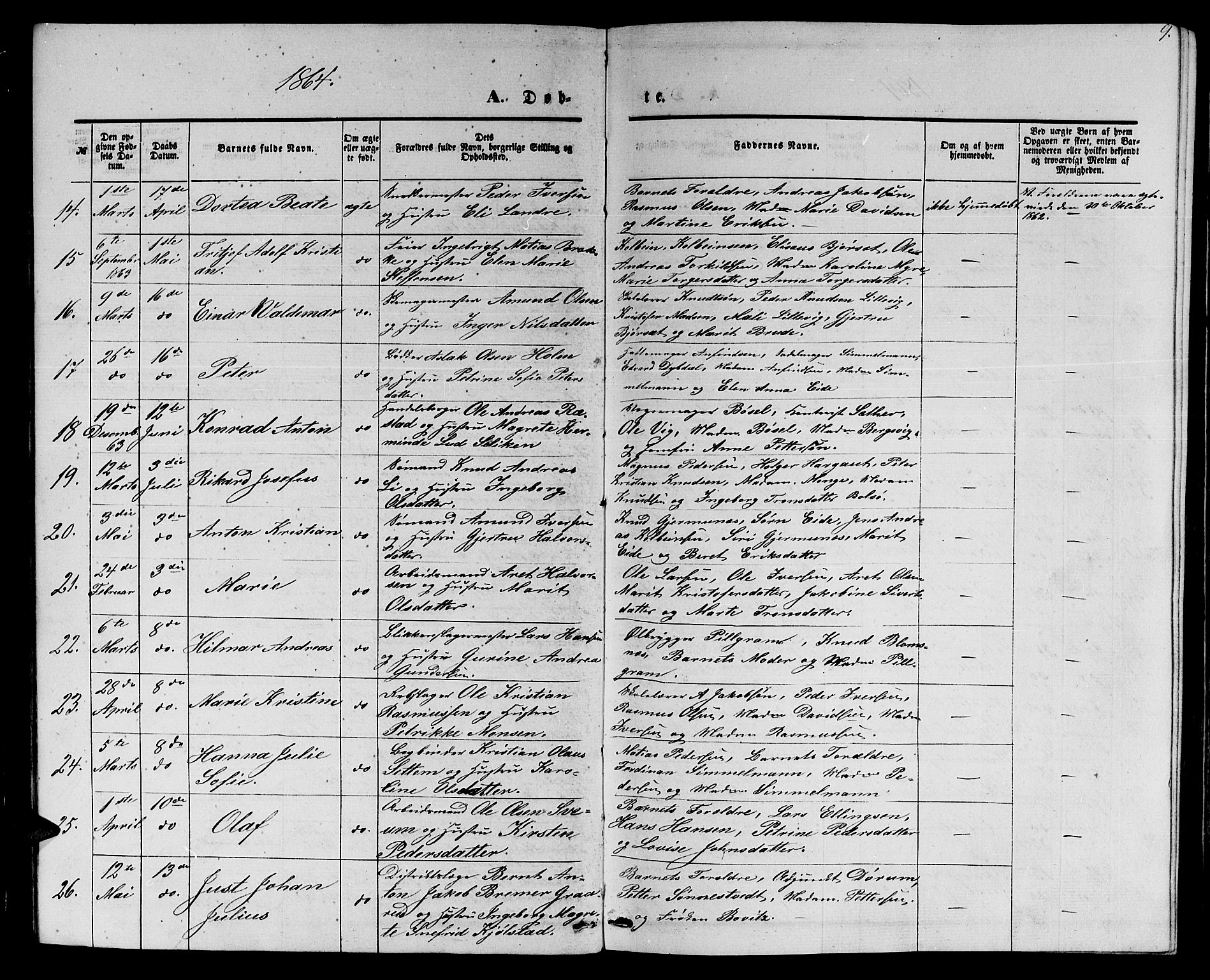 Ministerialprotokoller, klokkerbøker og fødselsregistre - Møre og Romsdal, AV/SAT-A-1454/558/L0701: Parish register (copy) no. 558C02, 1862-1879, p. 9