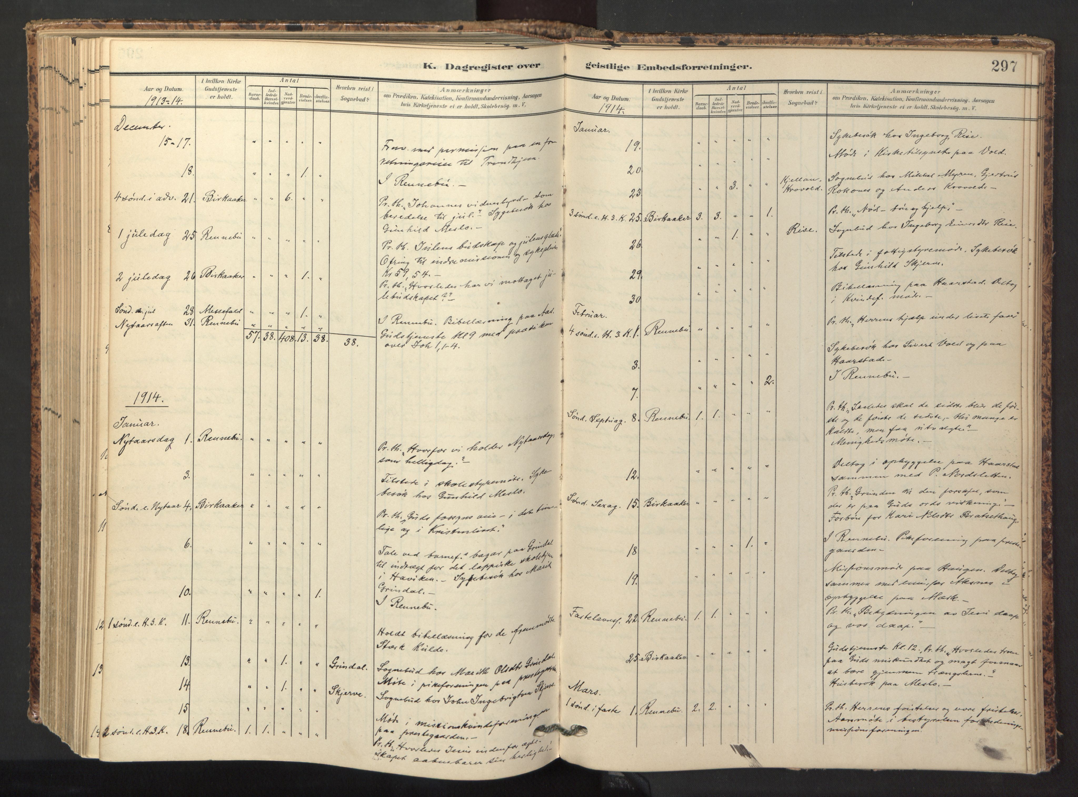 Ministerialprotokoller, klokkerbøker og fødselsregistre - Sør-Trøndelag, SAT/A-1456/674/L0873: Parish register (official) no. 674A05, 1908-1923, p. 297