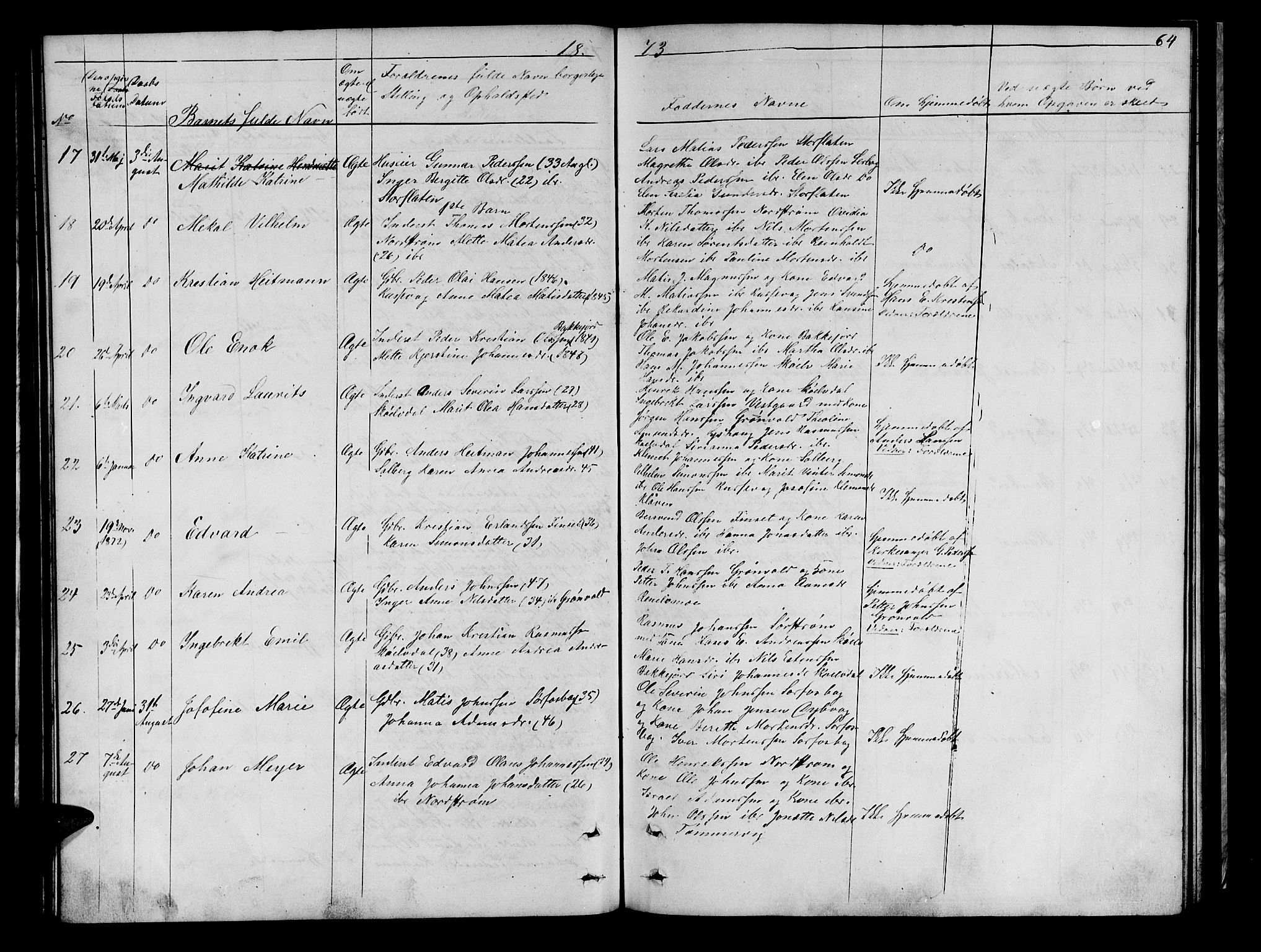 Tranøy sokneprestkontor, SATØ/S-1313/I/Ia/Iab/L0021klokker: Parish register (copy) no. 21, 1861-1886, p. 64