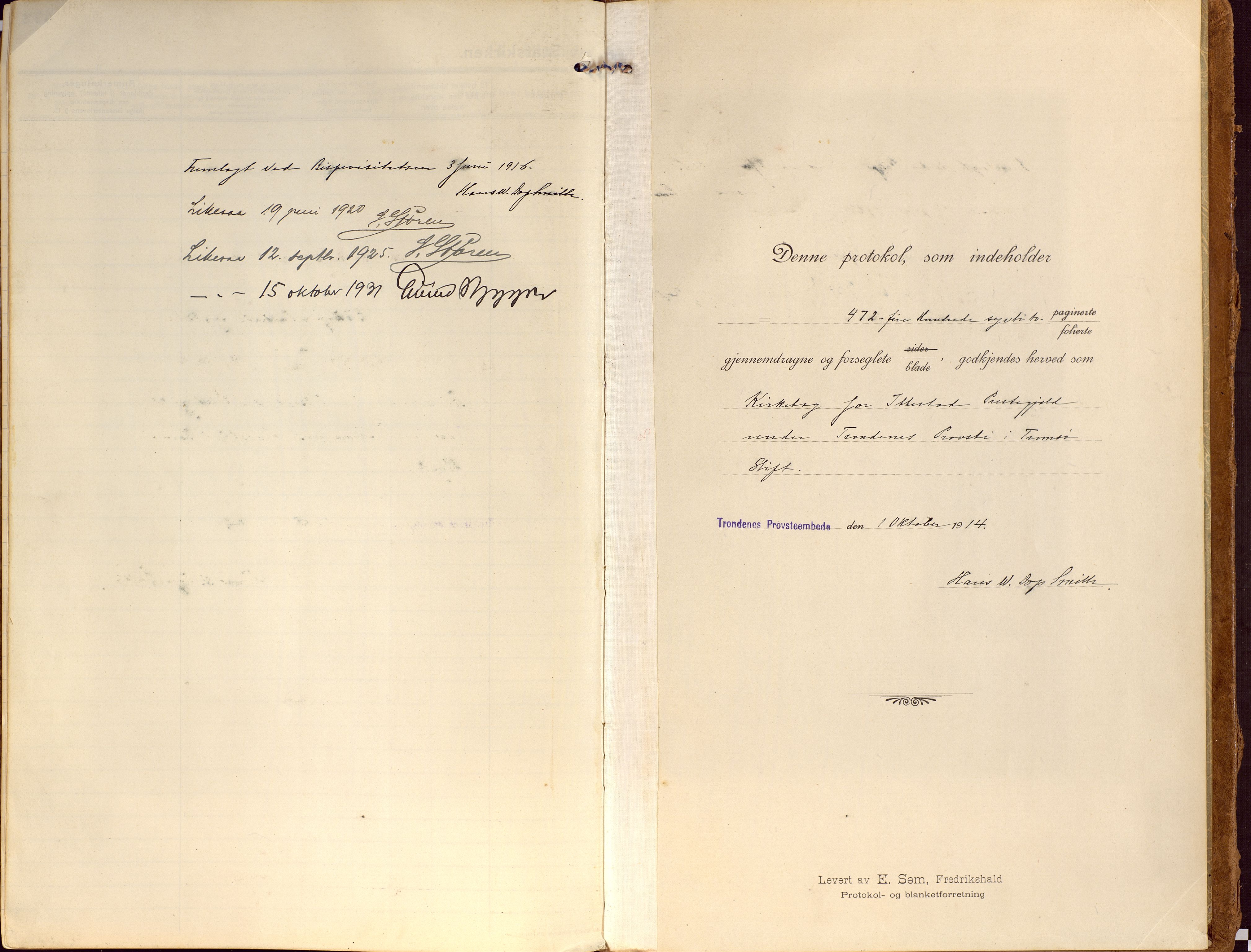Ibestad sokneprestembete, SATØ/S-0077/H/Ha/Haa/L0018kirke: Parish register (official) no. 18, 1915-1929