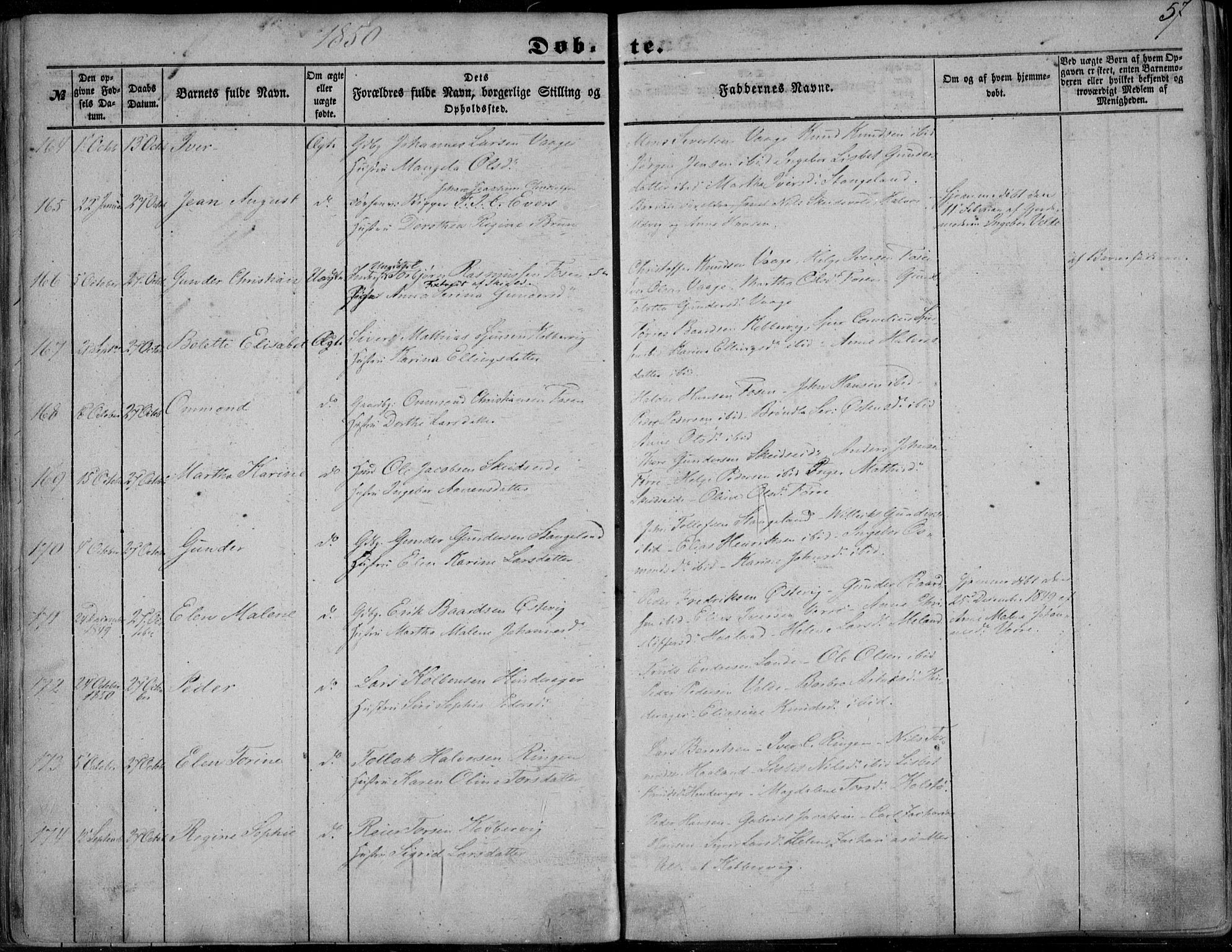 Avaldsnes sokneprestkontor, AV/SAST-A -101851/H/Ha/Haa/L0008: Parish register (official) no. A 8, 1847-1857, p. 57