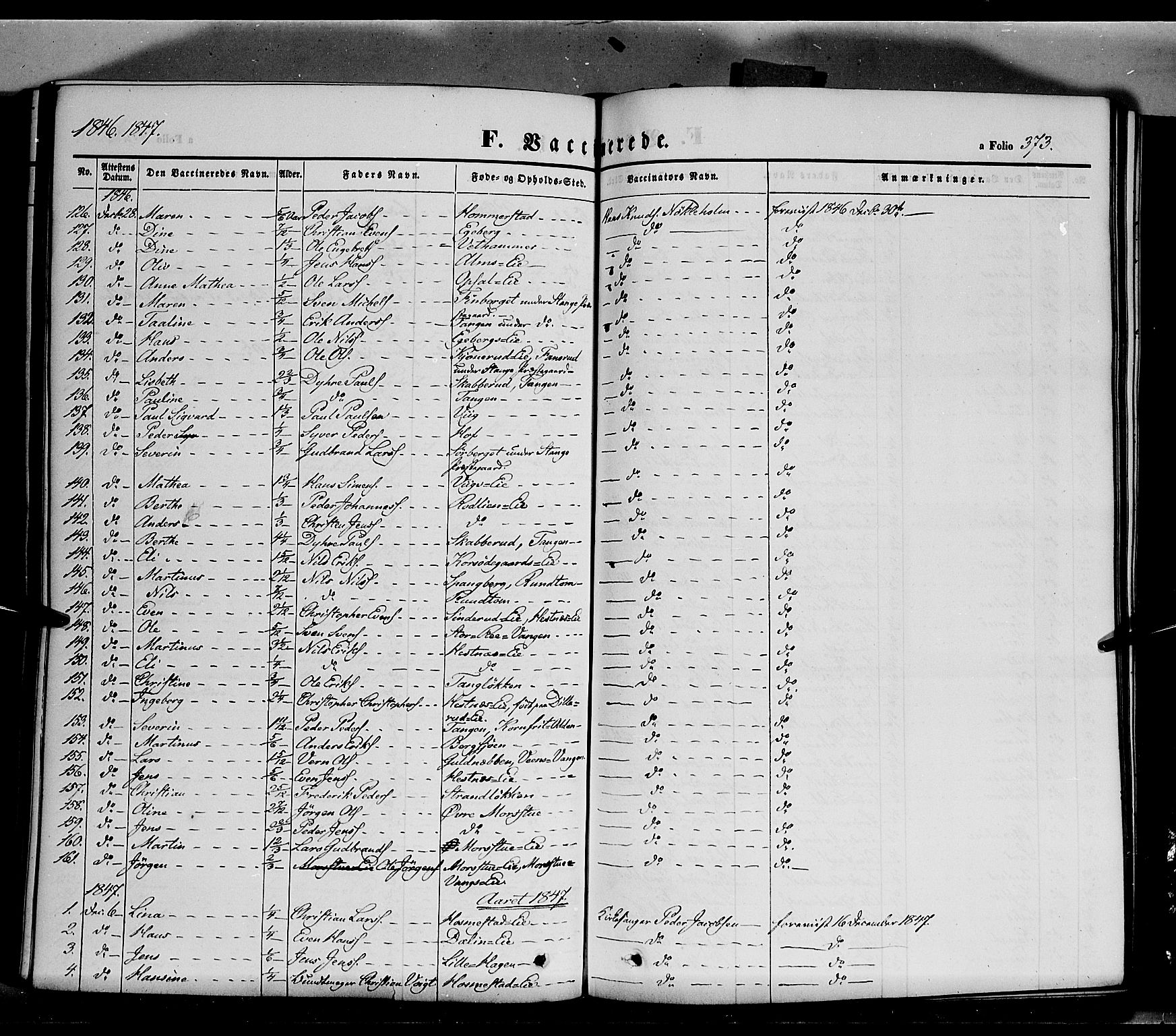 Stange prestekontor, SAH/PREST-002/K/L0011: Parish register (official) no. 11, 1846-1852, p. 373