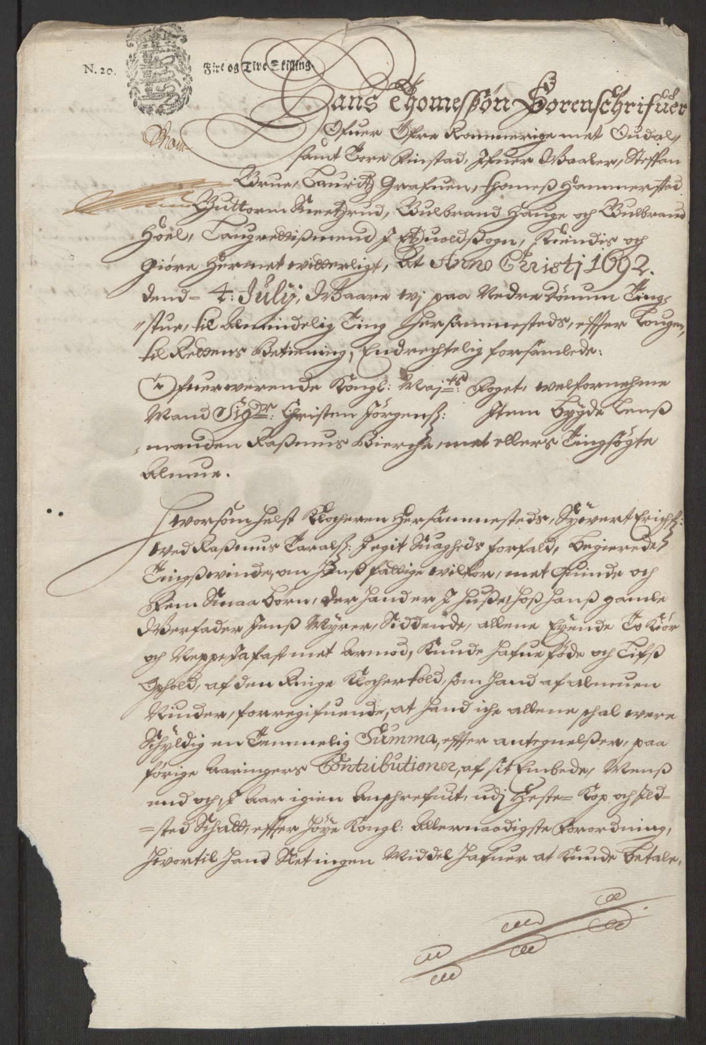 Rentekammeret inntil 1814, Reviderte regnskaper, Fogderegnskap, AV/RA-EA-4092/R12/L0704: Fogderegnskap Øvre Romerike, 1692, p. 277