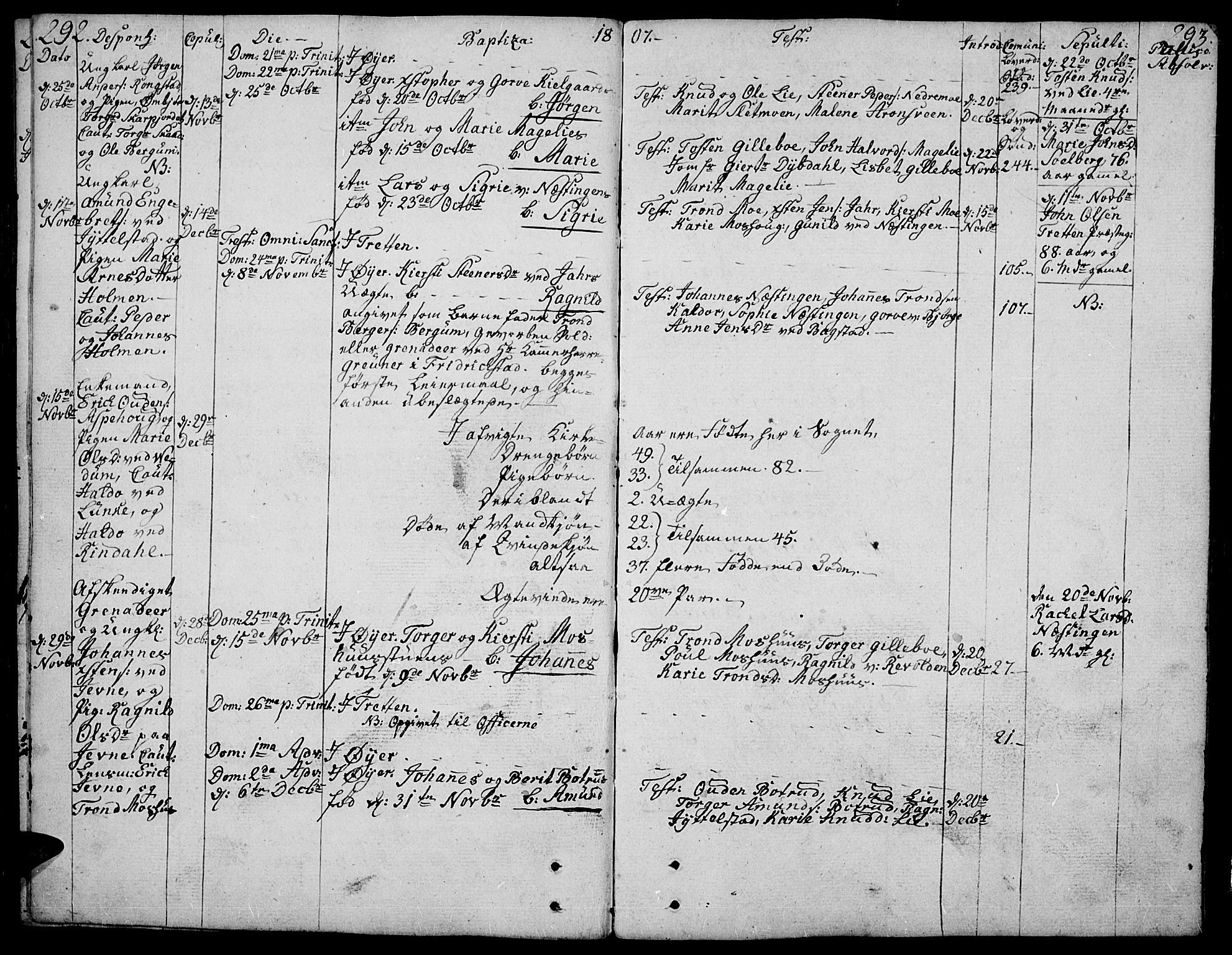 Øyer prestekontor, AV/SAH-PREST-084/H/Ha/Haa/L0003: Parish register (official) no. 3, 1784-1824, p. 292-293