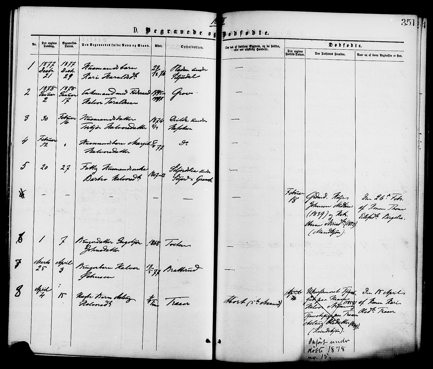 Gransherad kirkebøker, SAKO/A-267/F/Fa/L0004: Parish register (official) no. I 4, 1871-1886, p. 351