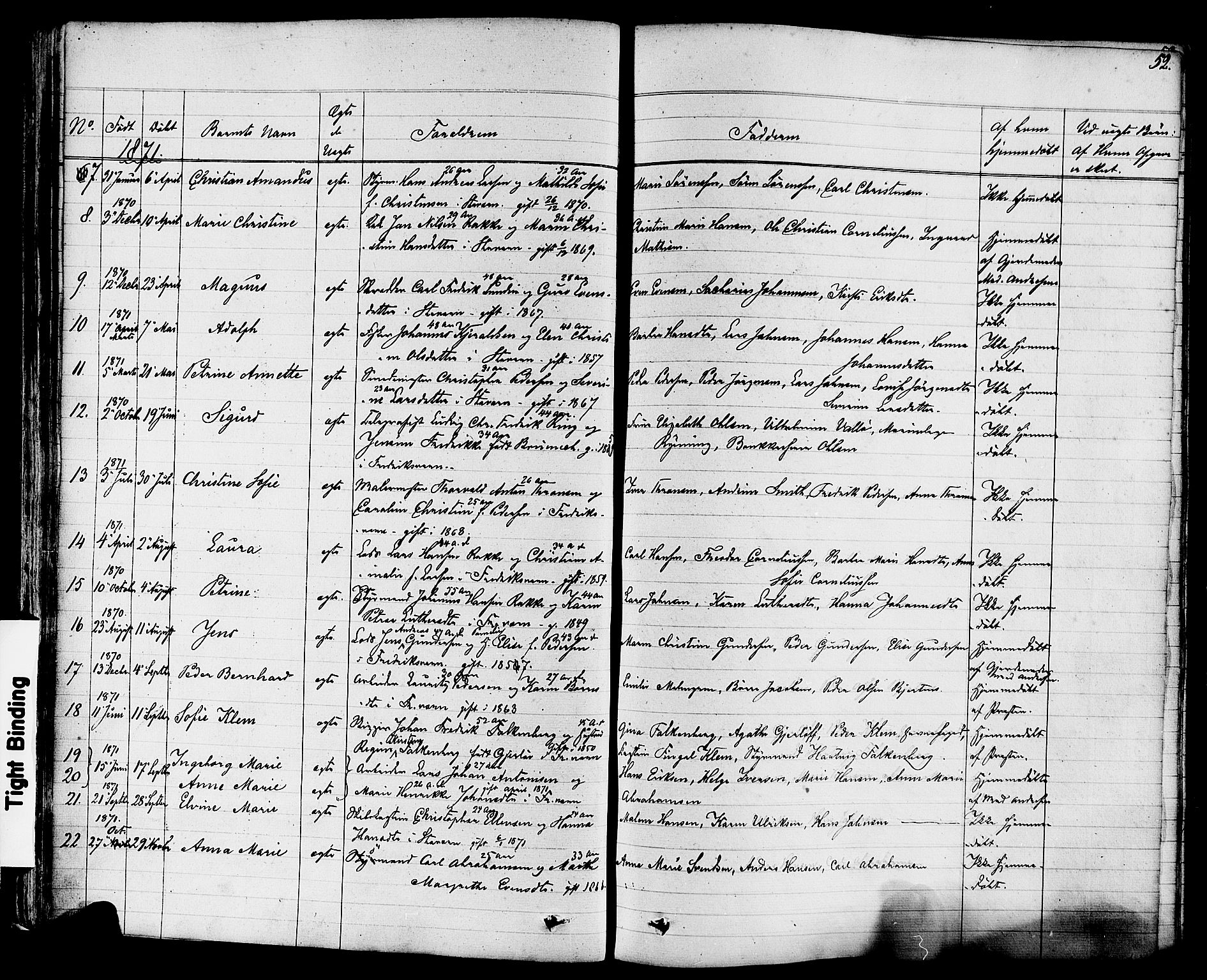 Stavern kirkebøker, AV/SAKO-A-318/F/Fa/L0007: Parish register (official) no. 7, 1840-1877, p. 52