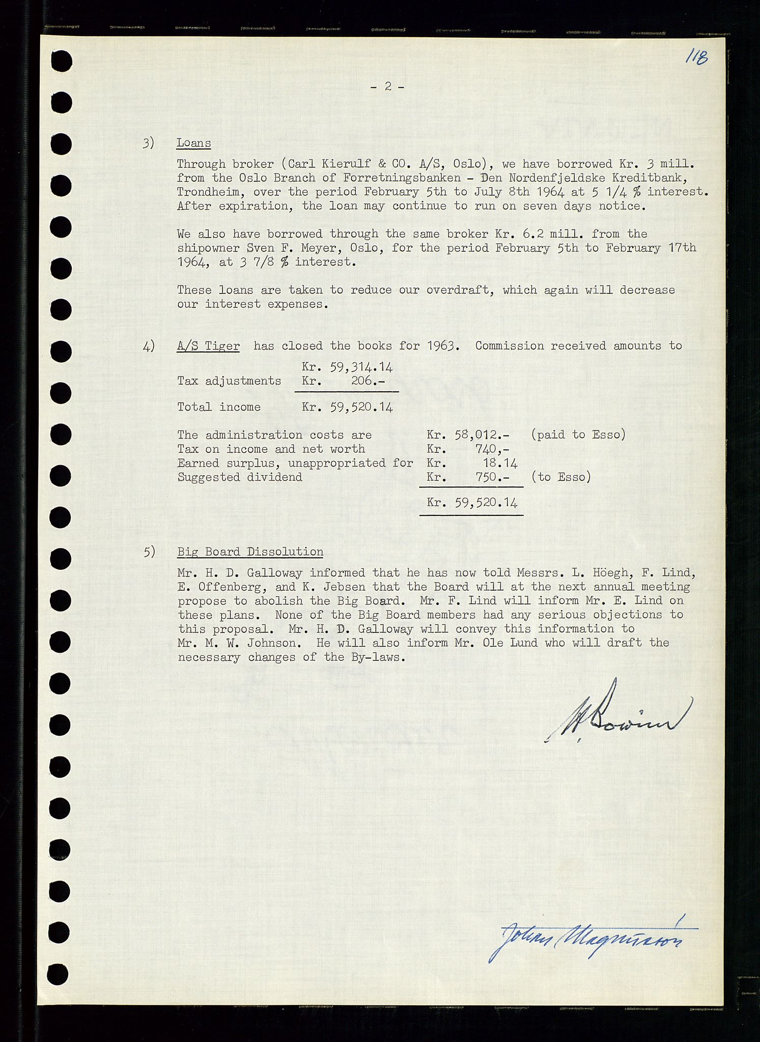 Pa 0982 - Esso Norge A/S, AV/SAST-A-100448/A/Aa/L0001/0004: Den administrerende direksjon Board minutes (styrereferater) / Den administrerende direksjon Board minutes (styrereferater), 1963-1964, p. 145