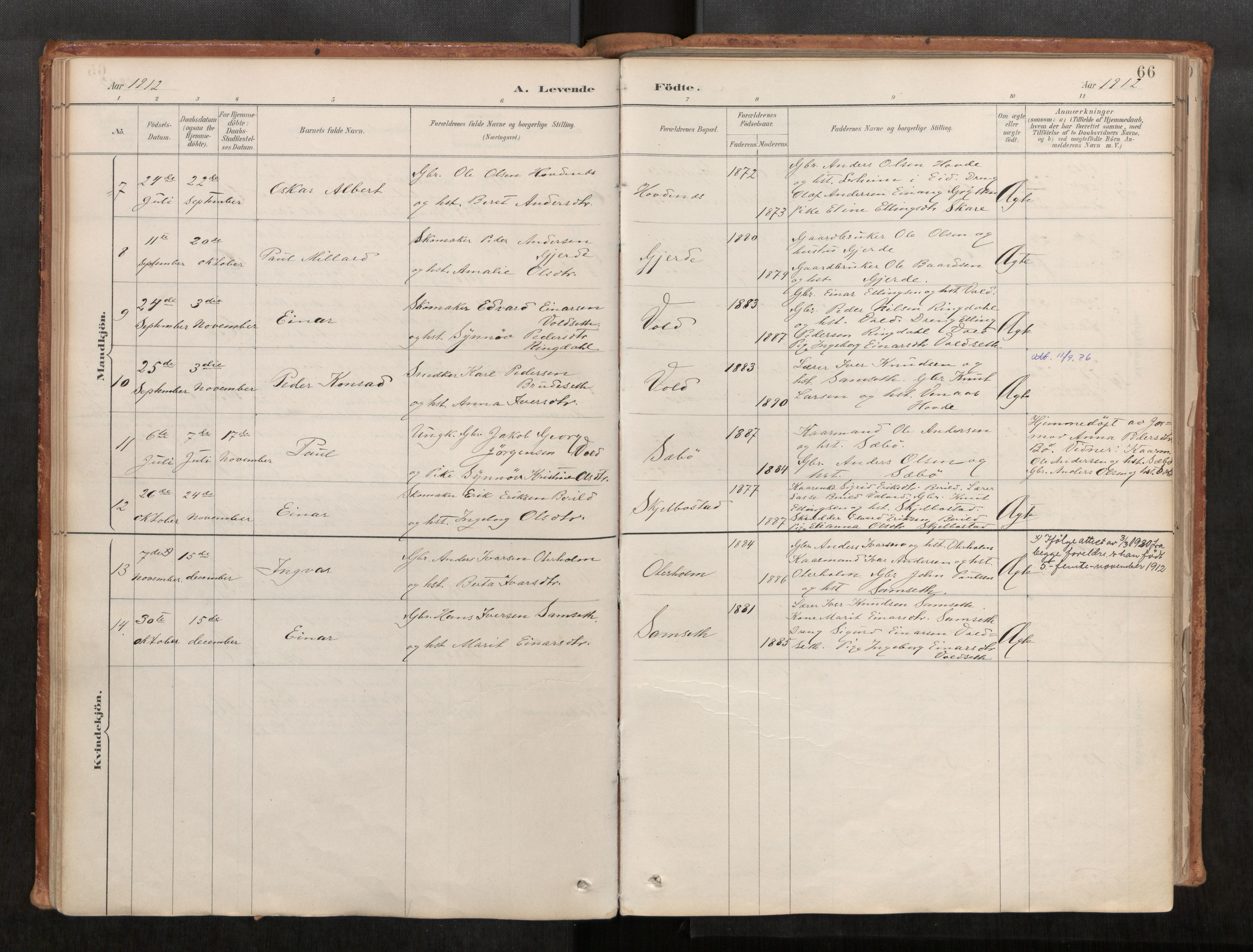 Ministerialprotokoller, klokkerbøker og fødselsregistre - Møre og Romsdal, AV/SAT-A-1454/543/L0568: Parish register (official) no. 543A03, 1885-1915, p. 66