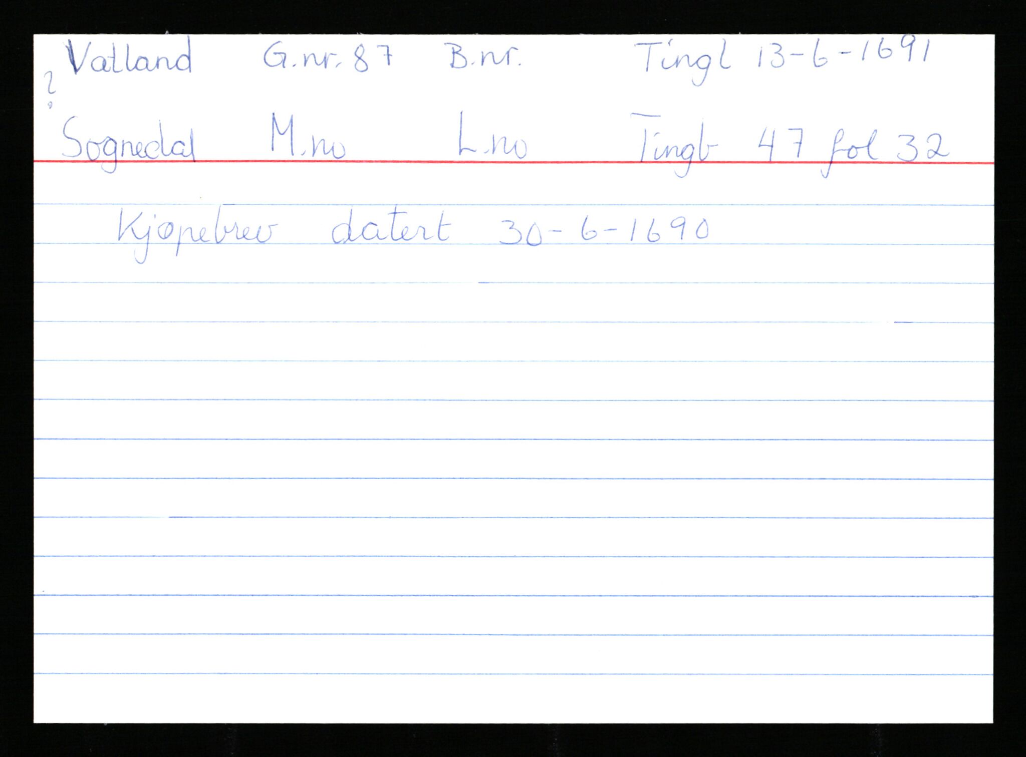 Statsarkivet i Stavanger, AV/SAST-A-101971/03/Y/Ym/L0065: Åstedskort sortert etter gårdsnavn: Vatland - Vervig, 1600-1950, p. 2