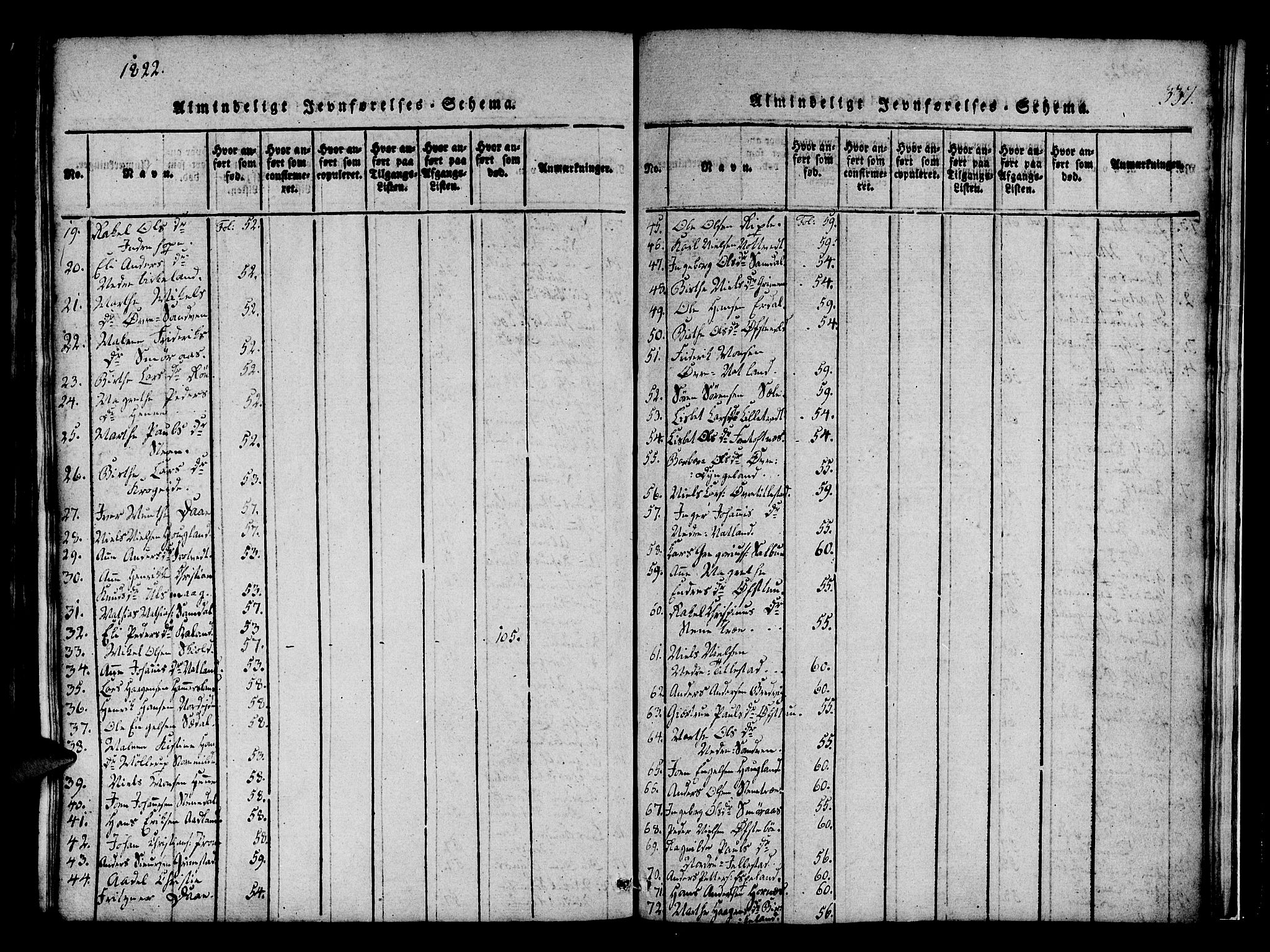 Fana Sokneprestembete, SAB/A-75101/H/Haa/Haaa/L0007: Parish register (official) no. A 7, 1816-1828, p. 337