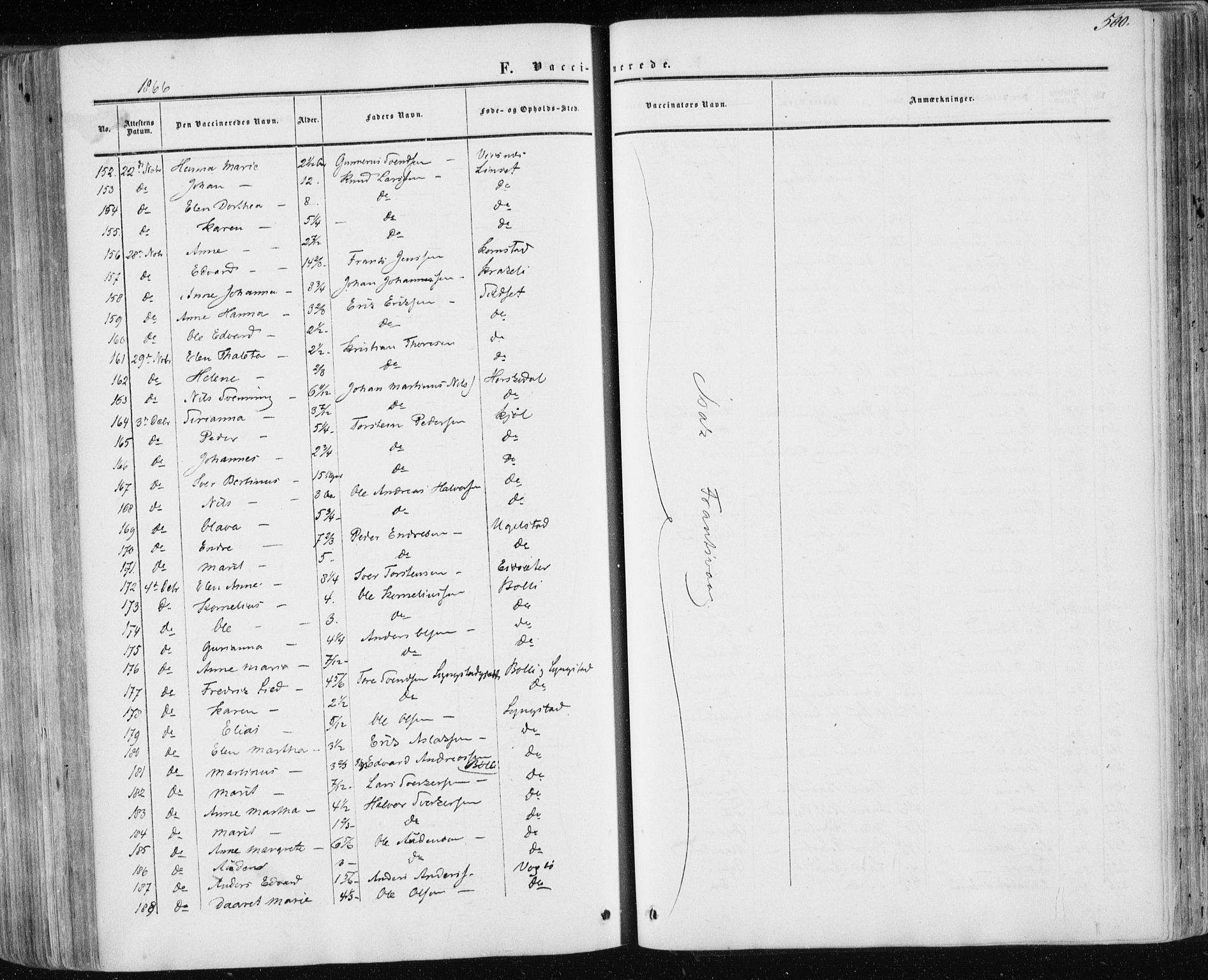 Ministerialprotokoller, klokkerbøker og fødselsregistre - Møre og Romsdal, AV/SAT-A-1454/568/L0804: Parish register (official) no. 568A11, 1854-1868, p. 500