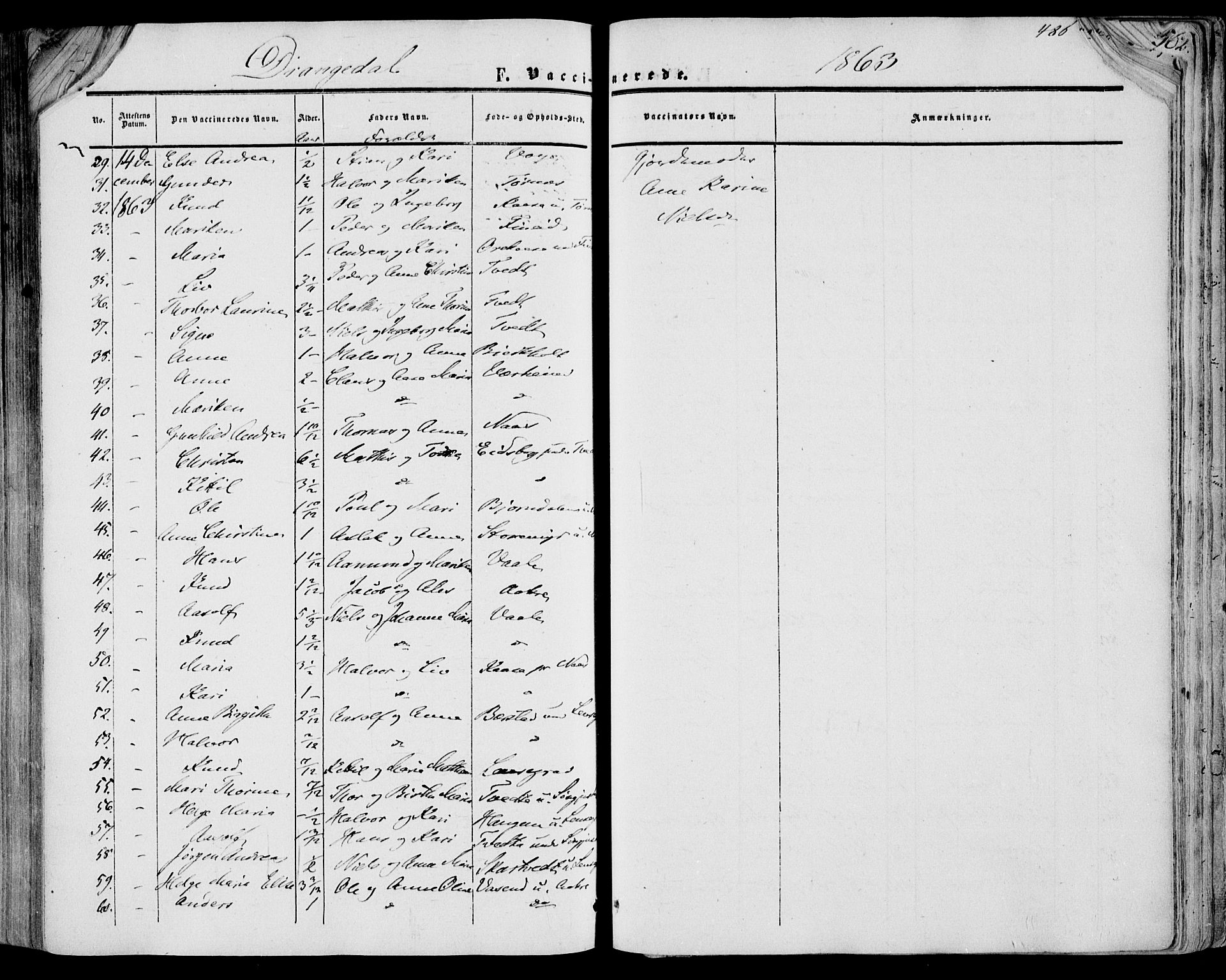 Drangedal kirkebøker, SAKO/A-258/F/Fa/L0008: Parish register (official) no. 8, 1857-1871, p. 486