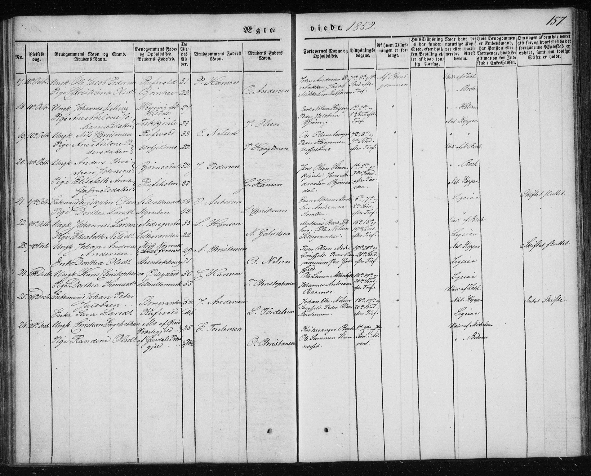 Ministerialprotokoller, klokkerbøker og fødselsregistre - Nordland, SAT/A-1459/827/L0391: Parish register (official) no. 827A03, 1842-1852, p. 157