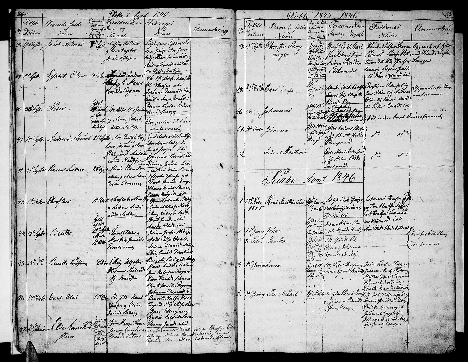 Ministerialprotokoller, klokkerbøker og fødselsregistre - Nordland, SAT/A-1459/847/L0677: Parish register (copy) no. 847C05, 1842-1853, p. 22-23
