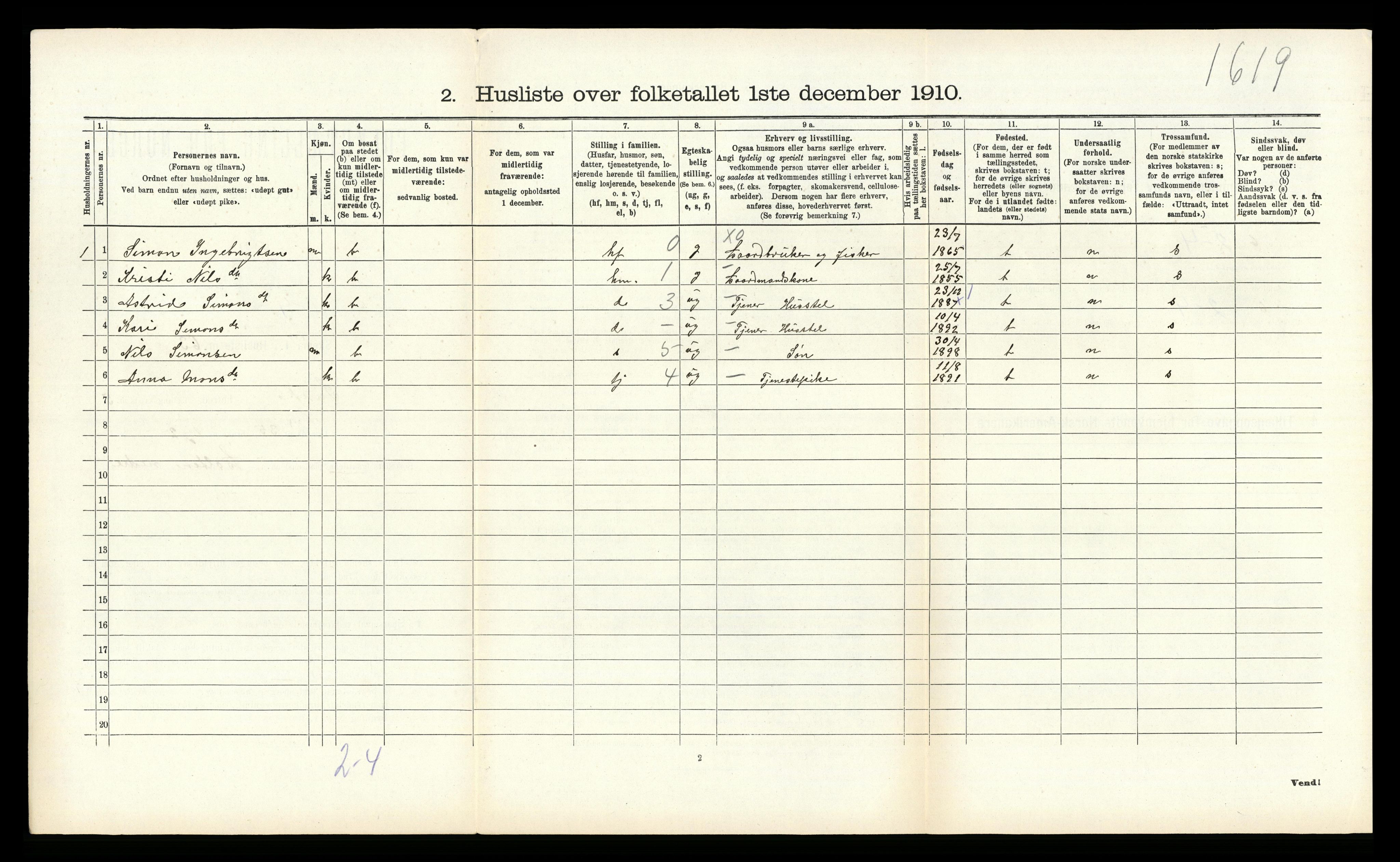 RA, 1910 census for Sund, 1910, p. 567