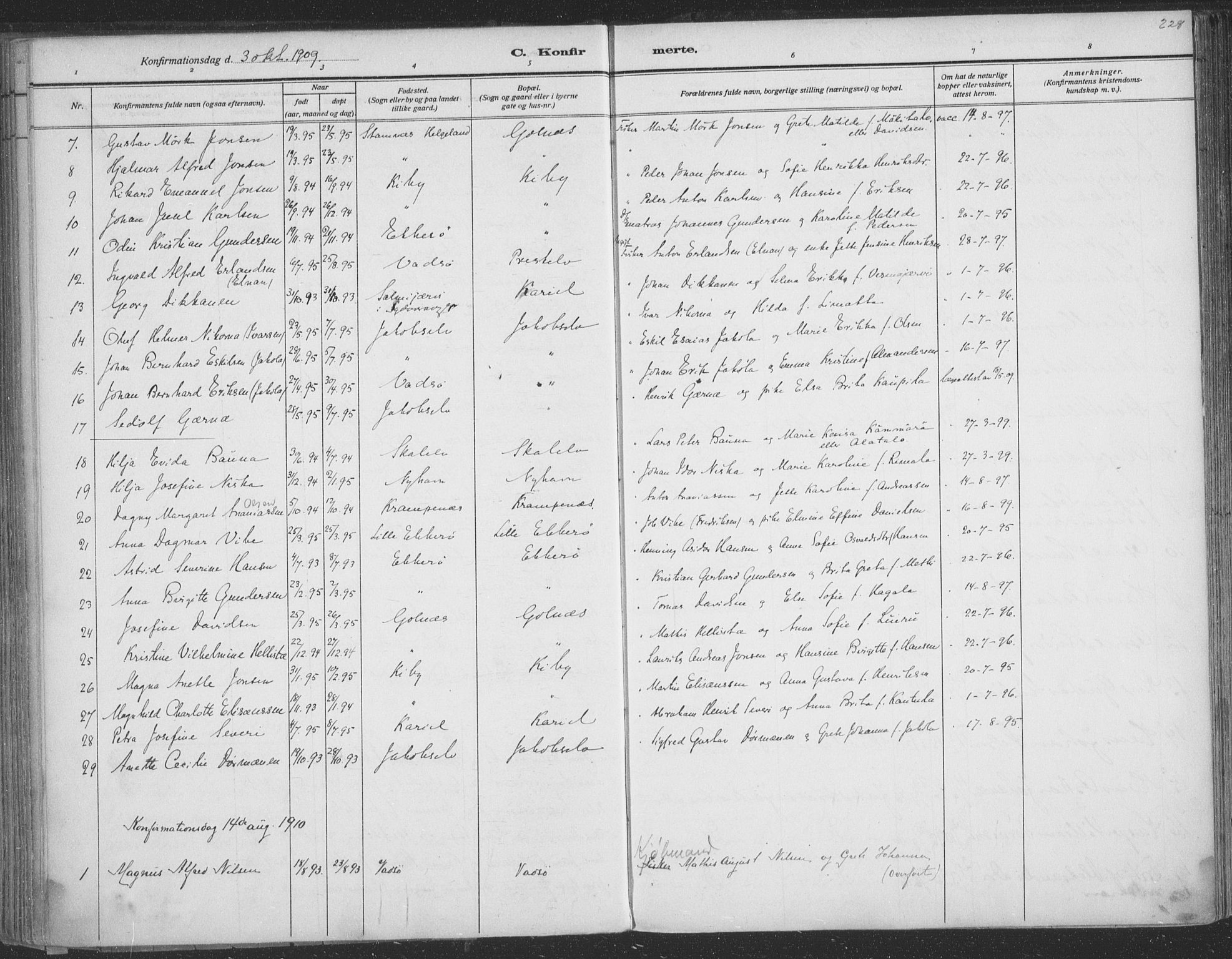 Vadsø sokneprestkontor, SATØ/S-1325/H/Ha/L0009kirke: Parish register (official) no. 9, 1881-1917, p. 228