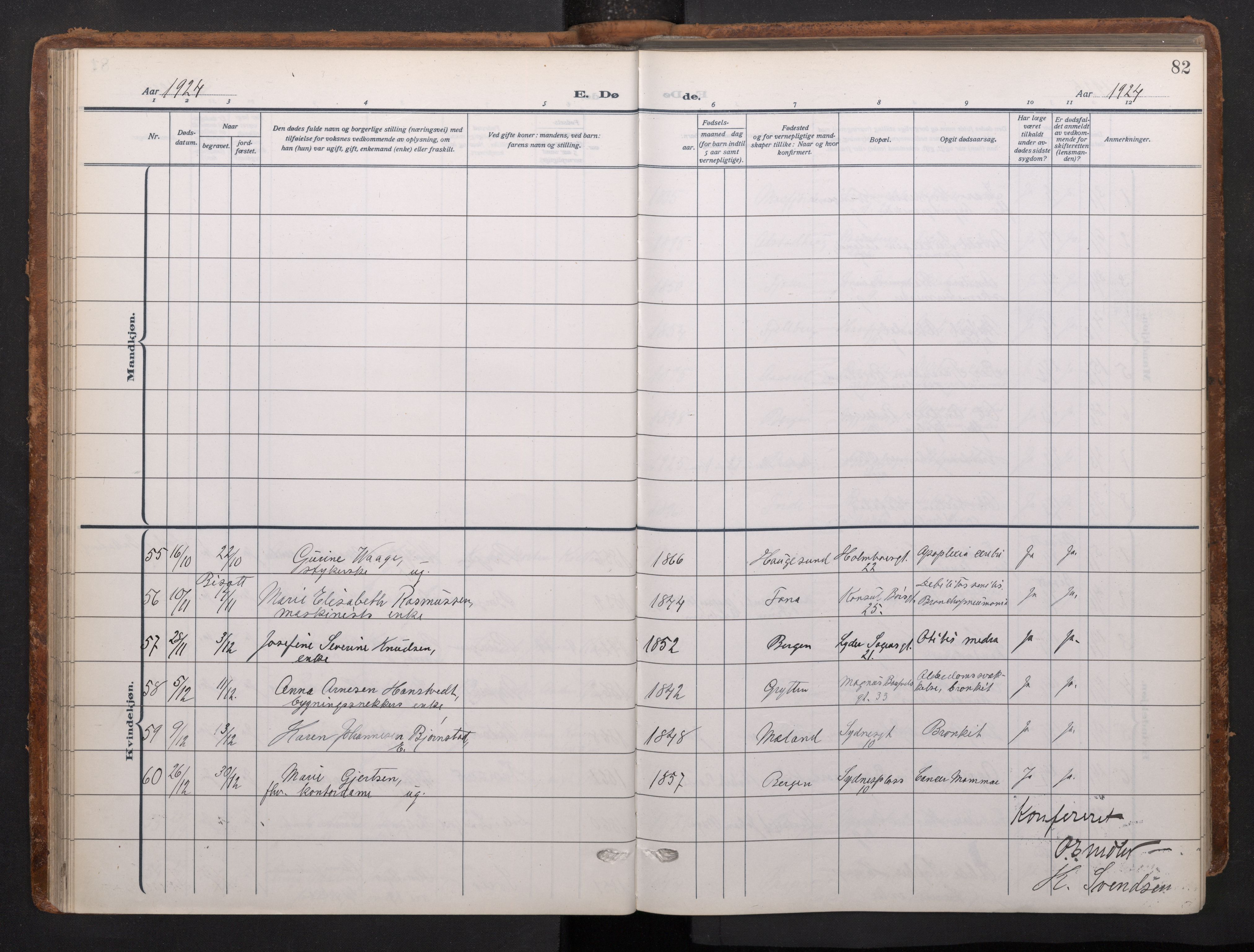 Johanneskirken sokneprestembete, AV/SAB-A-76001/H/Haa/L0020: Parish register (official) no. E 2, 1916-1951, p. 82