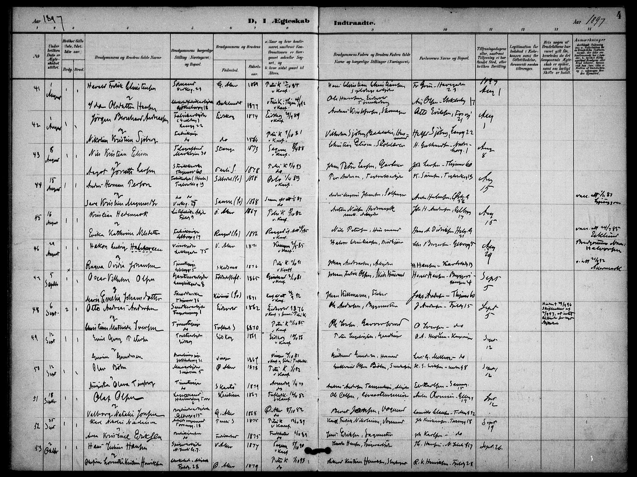 Petrus prestekontor Kirkebøker, AV/SAO-A-10872/F/Fa/L0009: Parish register (official) no. 9, 1897-1911, p. 4