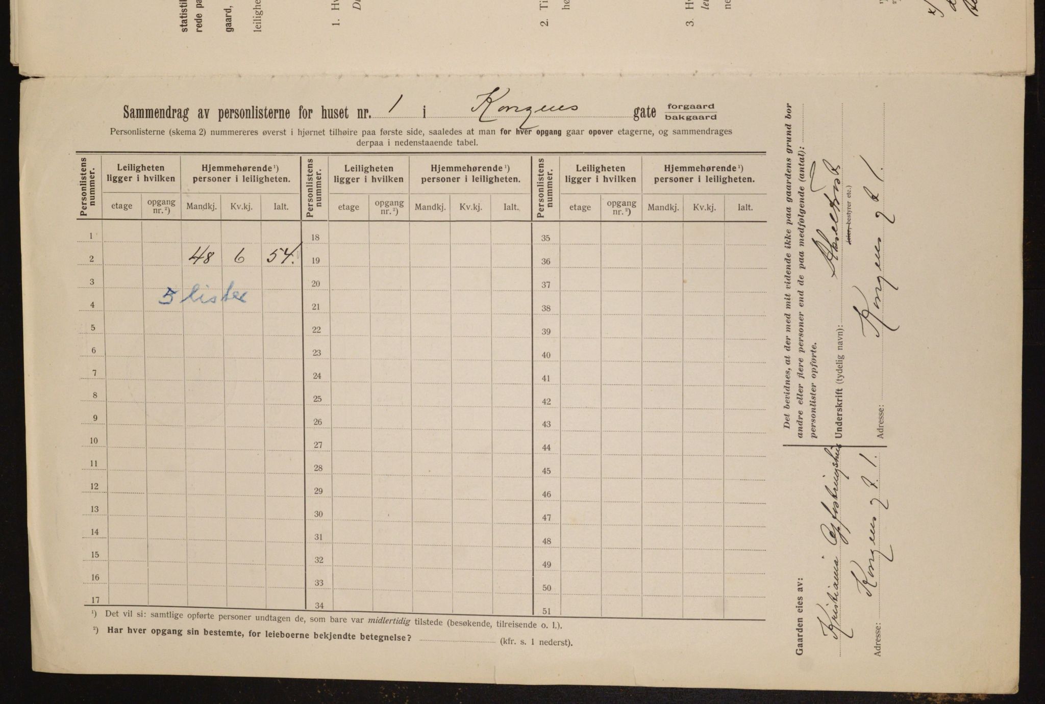 OBA, Municipal Census 1912 for Kristiania, 1912, p. 52672