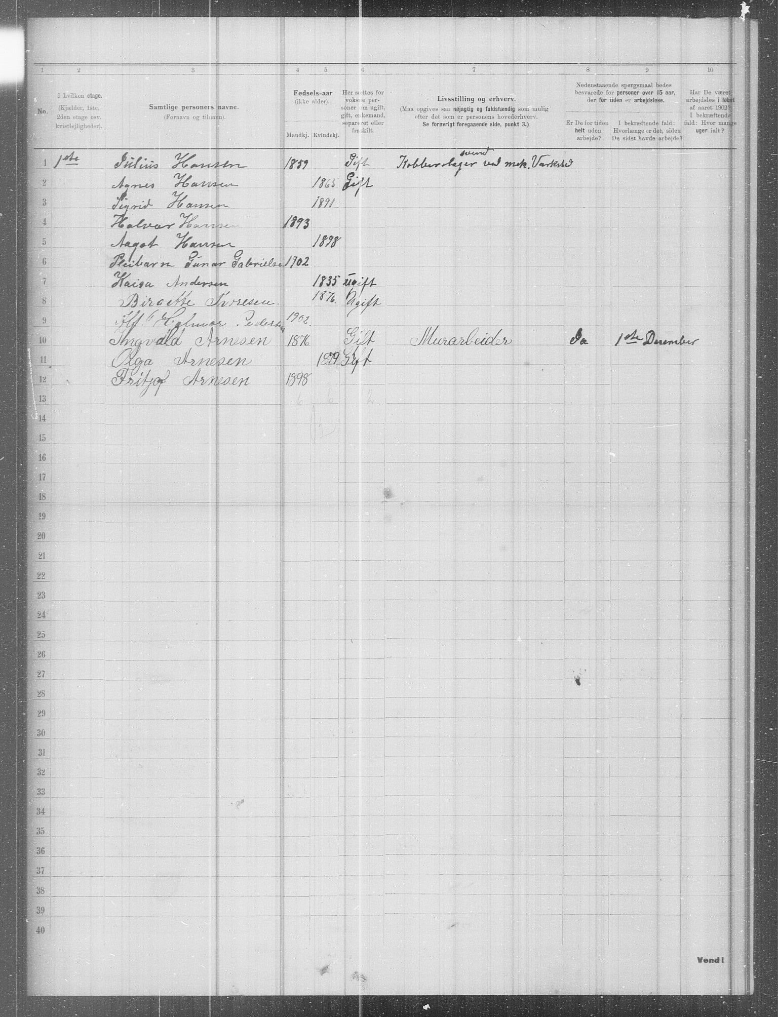 OBA, Municipal Census 1902 for Kristiania, 1902, p. 7851