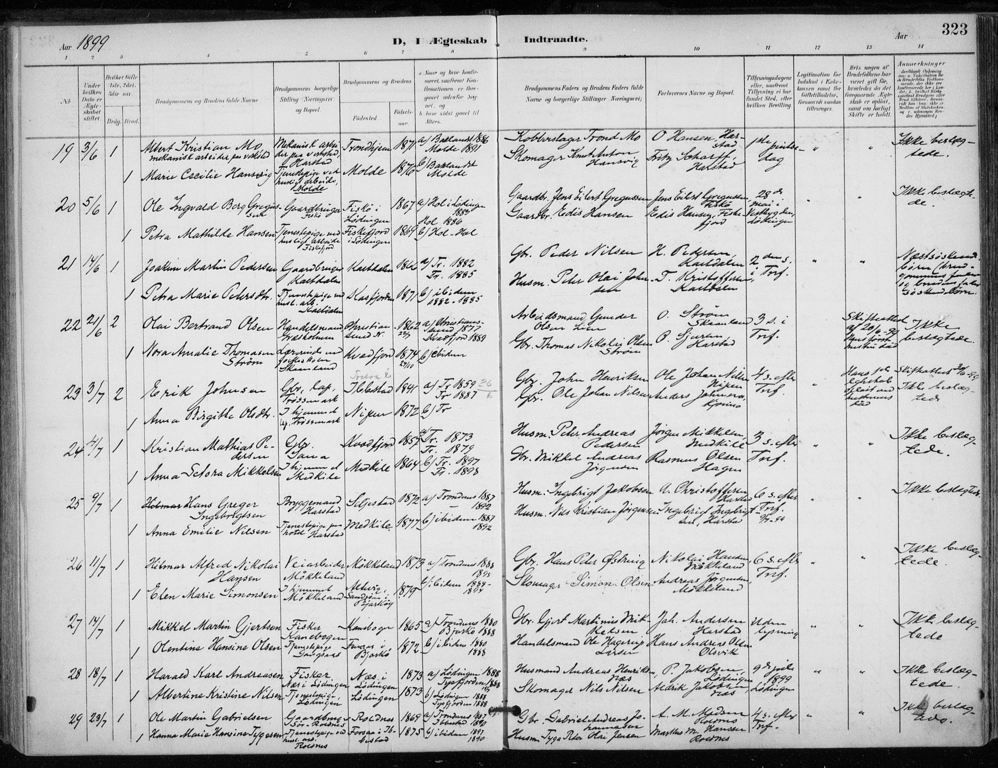 Trondenes sokneprestkontor, SATØ/S-1319/H/Ha/L0017kirke: Parish register (official) no. 17, 1899-1908, p. 323