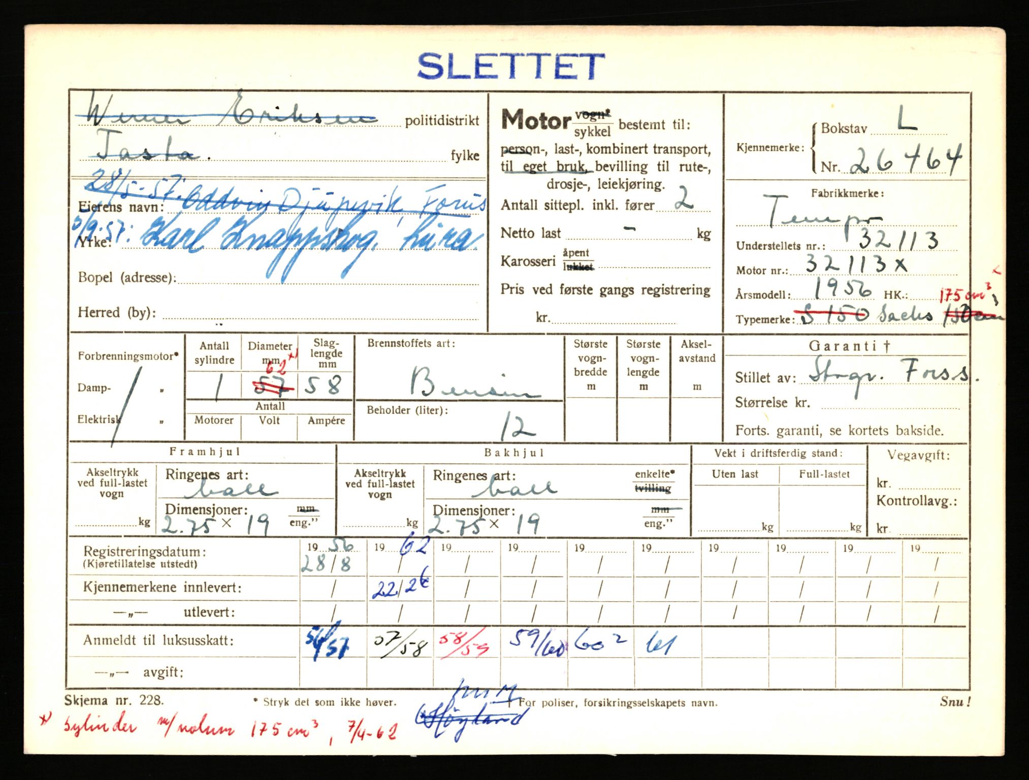 Stavanger trafikkstasjon, AV/SAST-A-101942/0/F/L0044: L-26300 - L-26999, 1930-1971, p. 443