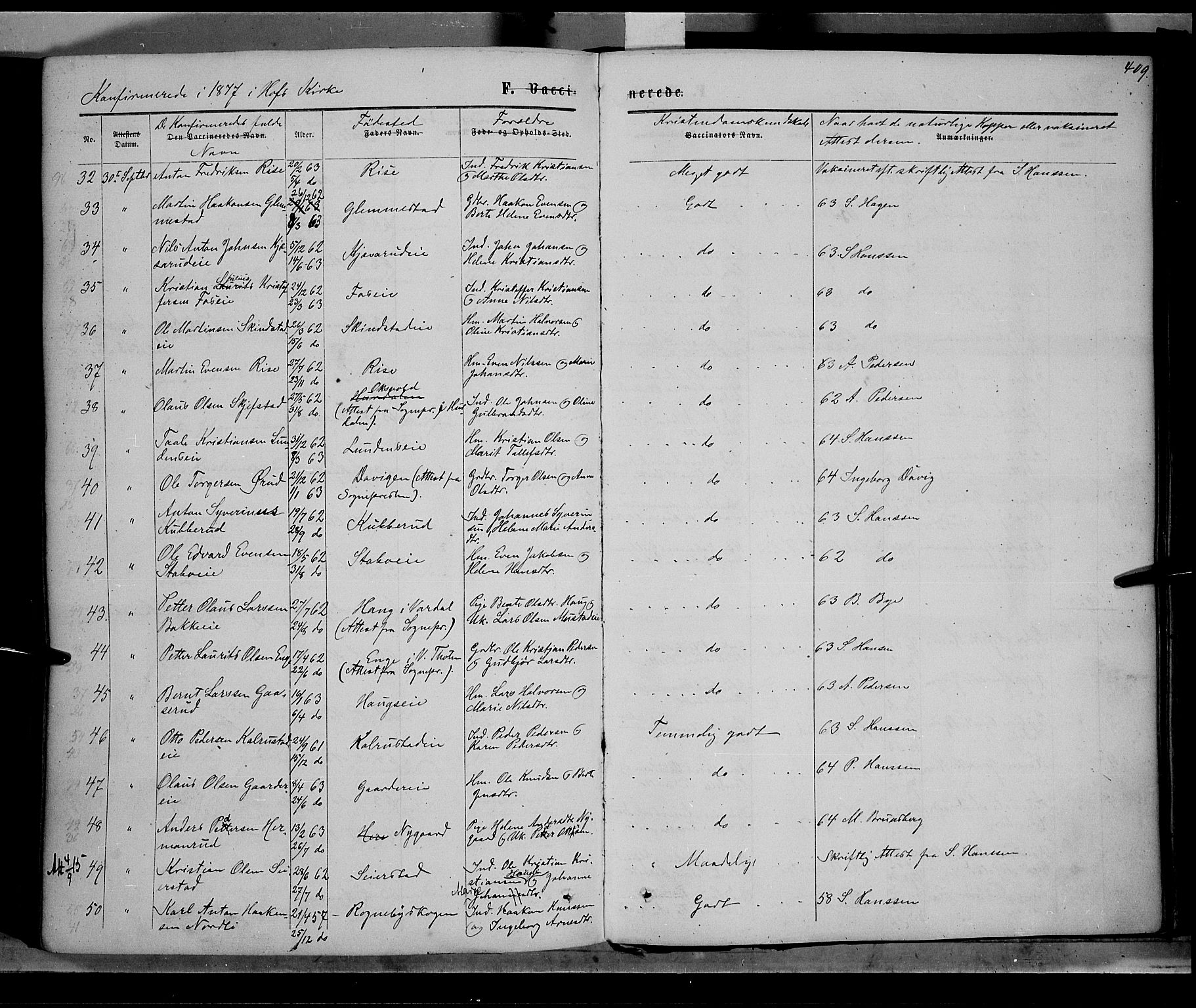 Østre Toten prestekontor, SAH/PREST-104/H/Ha/Haa/L0005: Parish register (official) no. 5, 1866-1877, p. 409