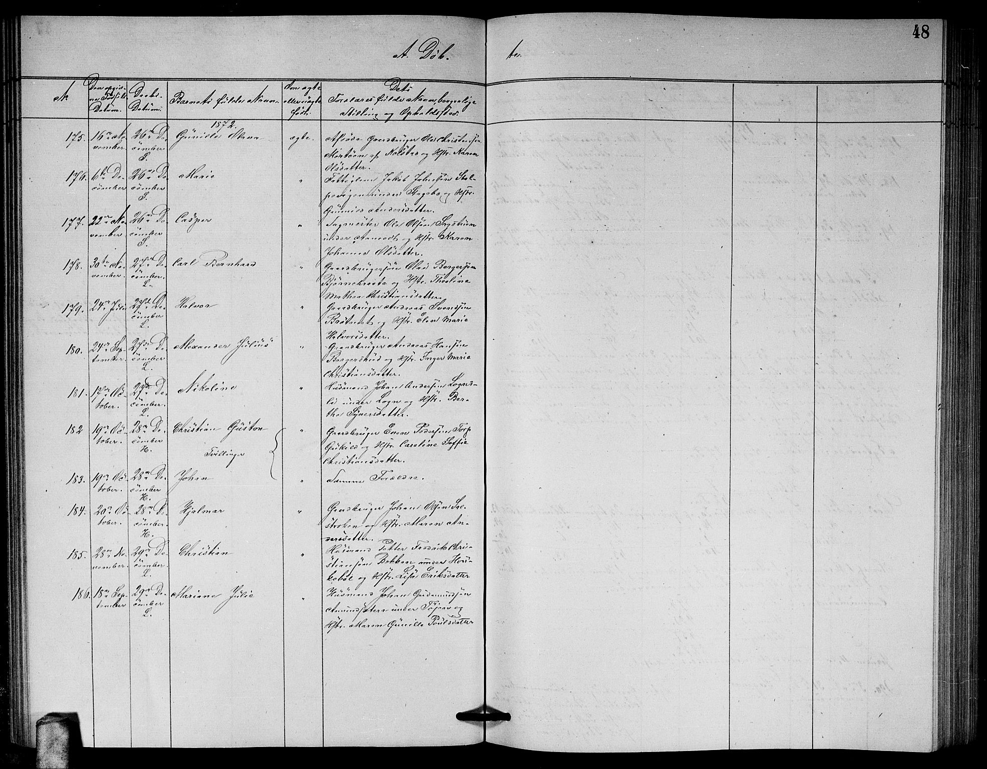 Høland prestekontor Kirkebøker, AV/SAO-A-10346a/G/Ga/L0006: Parish register (copy) no. I 6, 1869-1879, p. 48